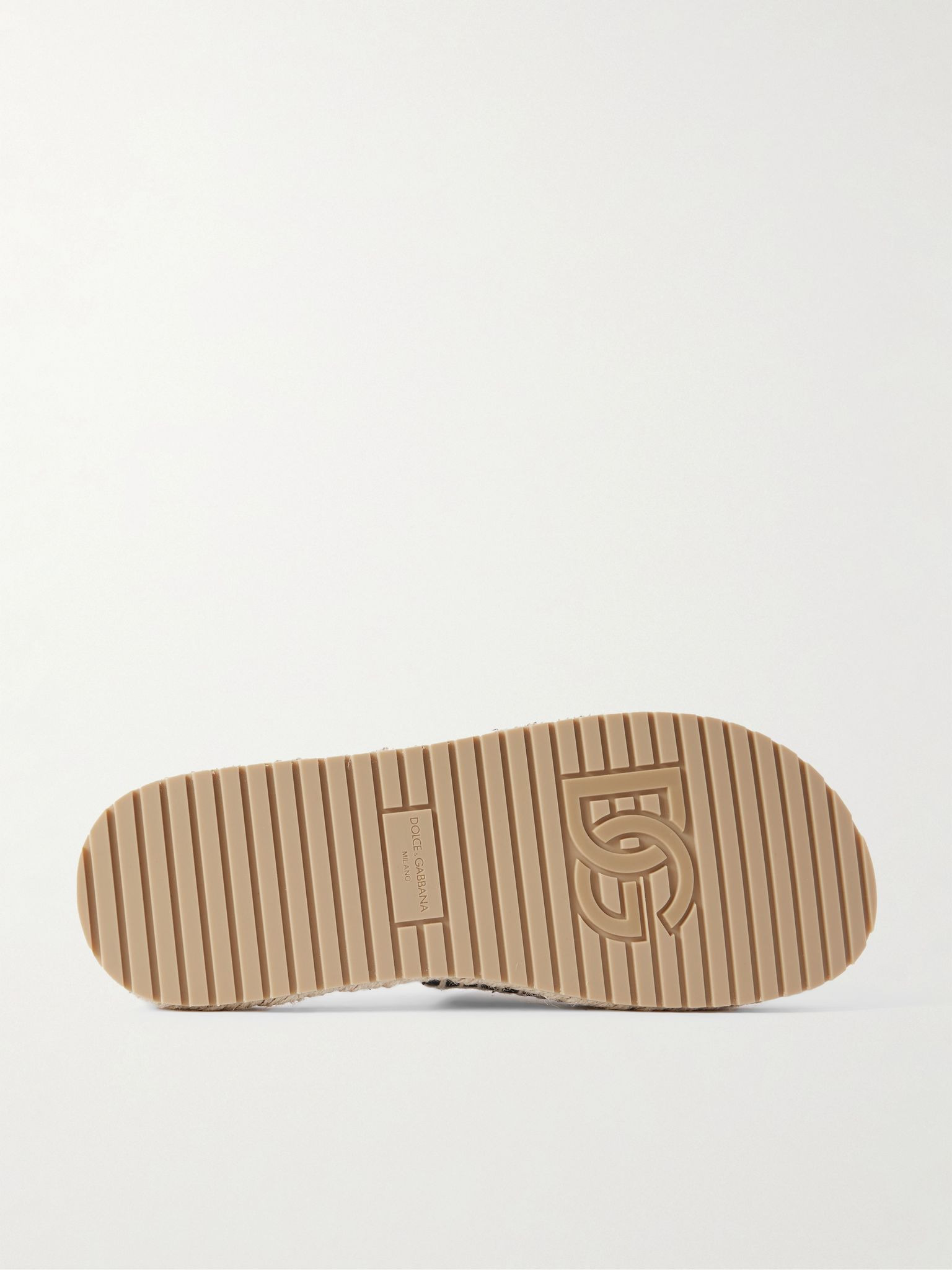 Logo-Embroidered Canvas and Leather Espadrille Slides Off-white - 3