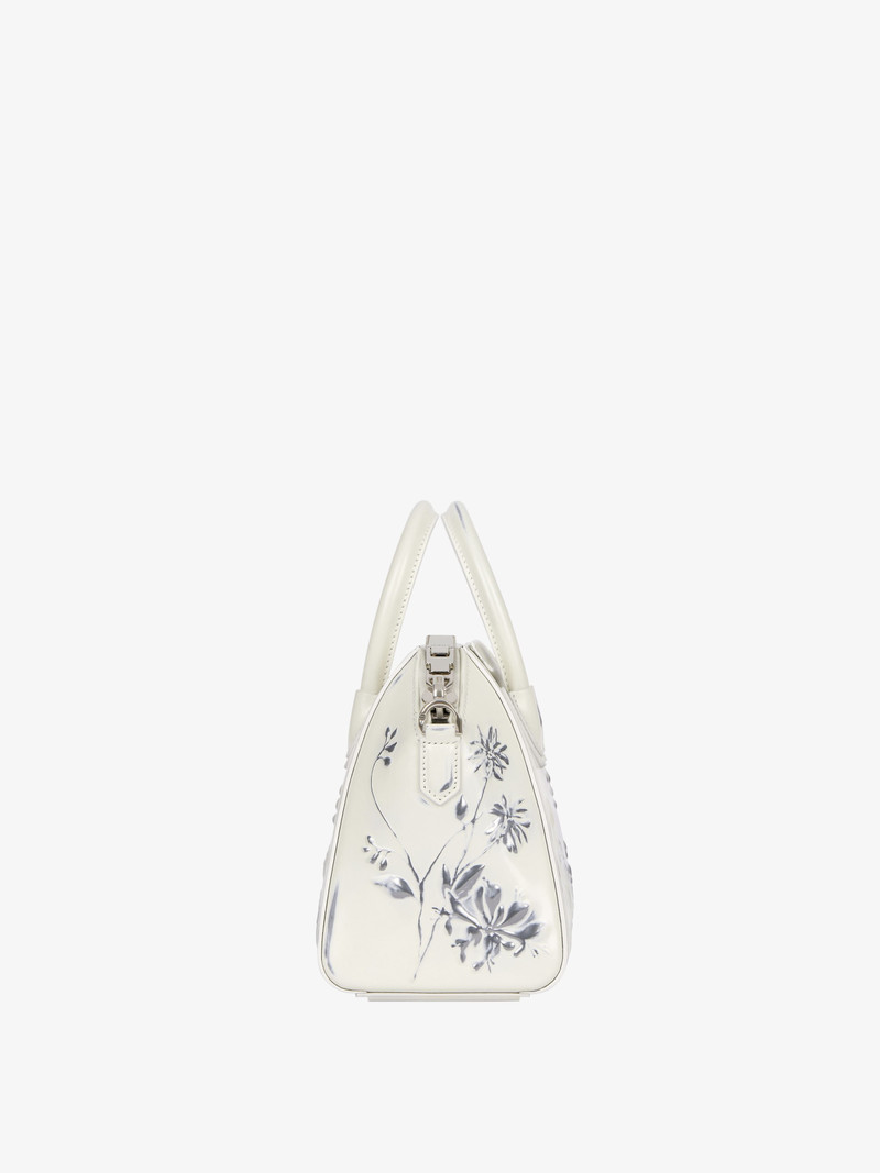 MINI ANTIGONA BAG IN LEATHER WITH FLORAL PATTERN 3