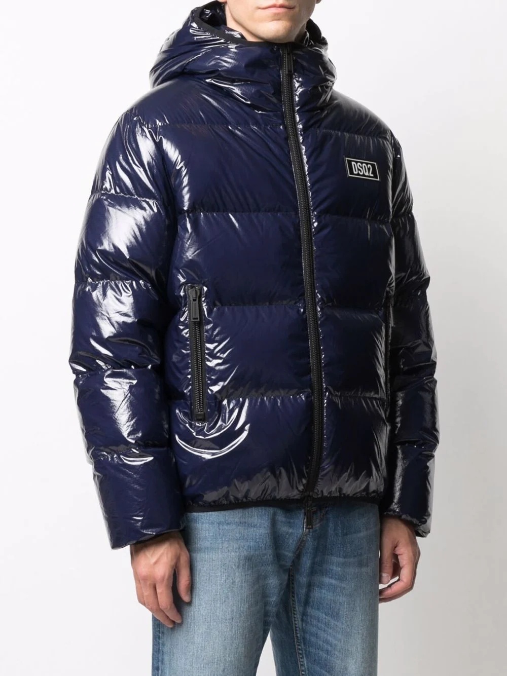 glossy puffer jacket - 3