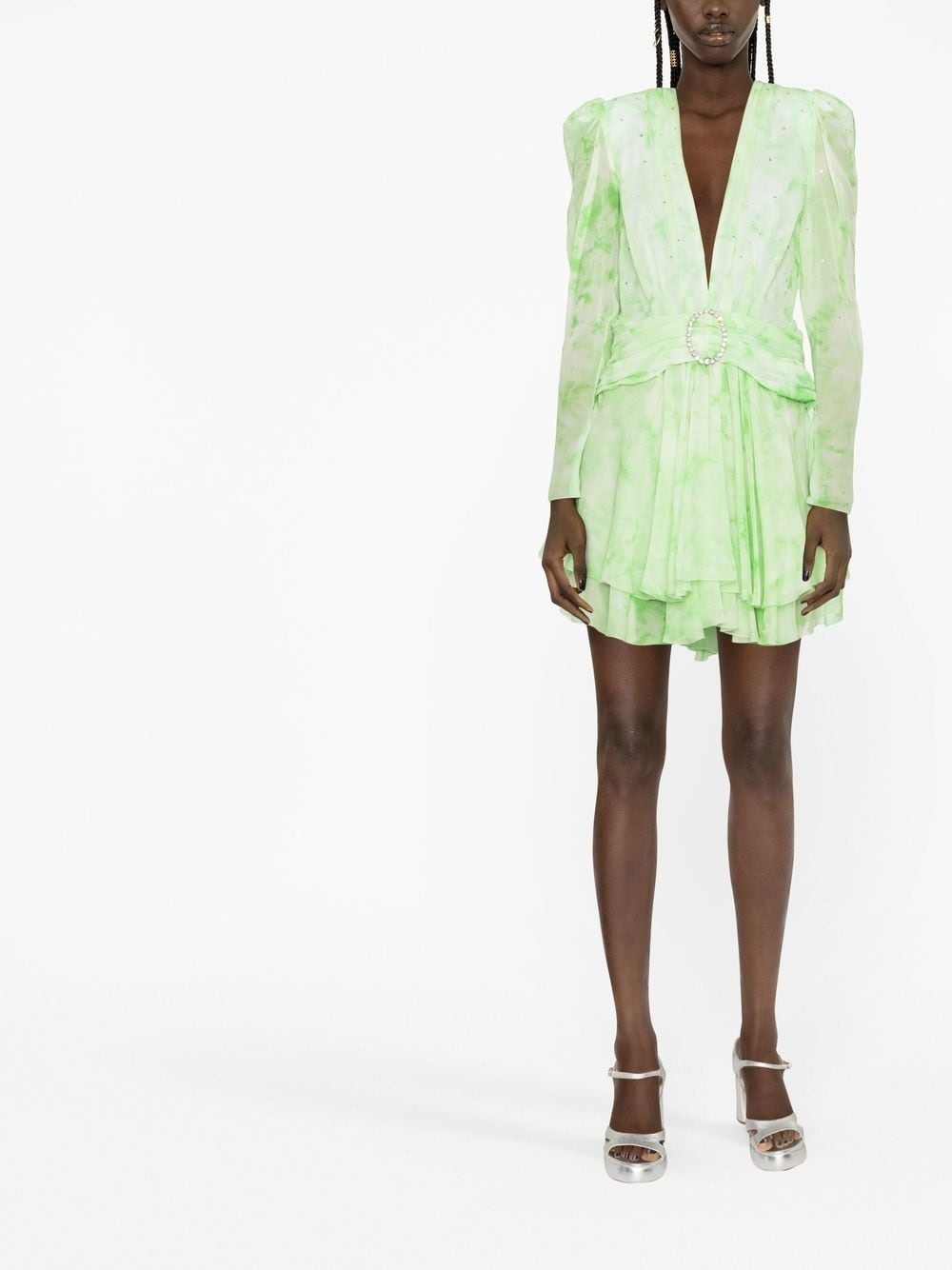 crystal-embellished silk minidress - 2