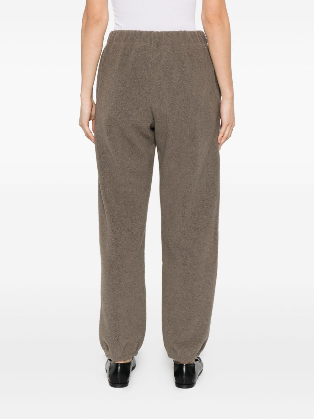 logo-embroidered fleece track pants - 4