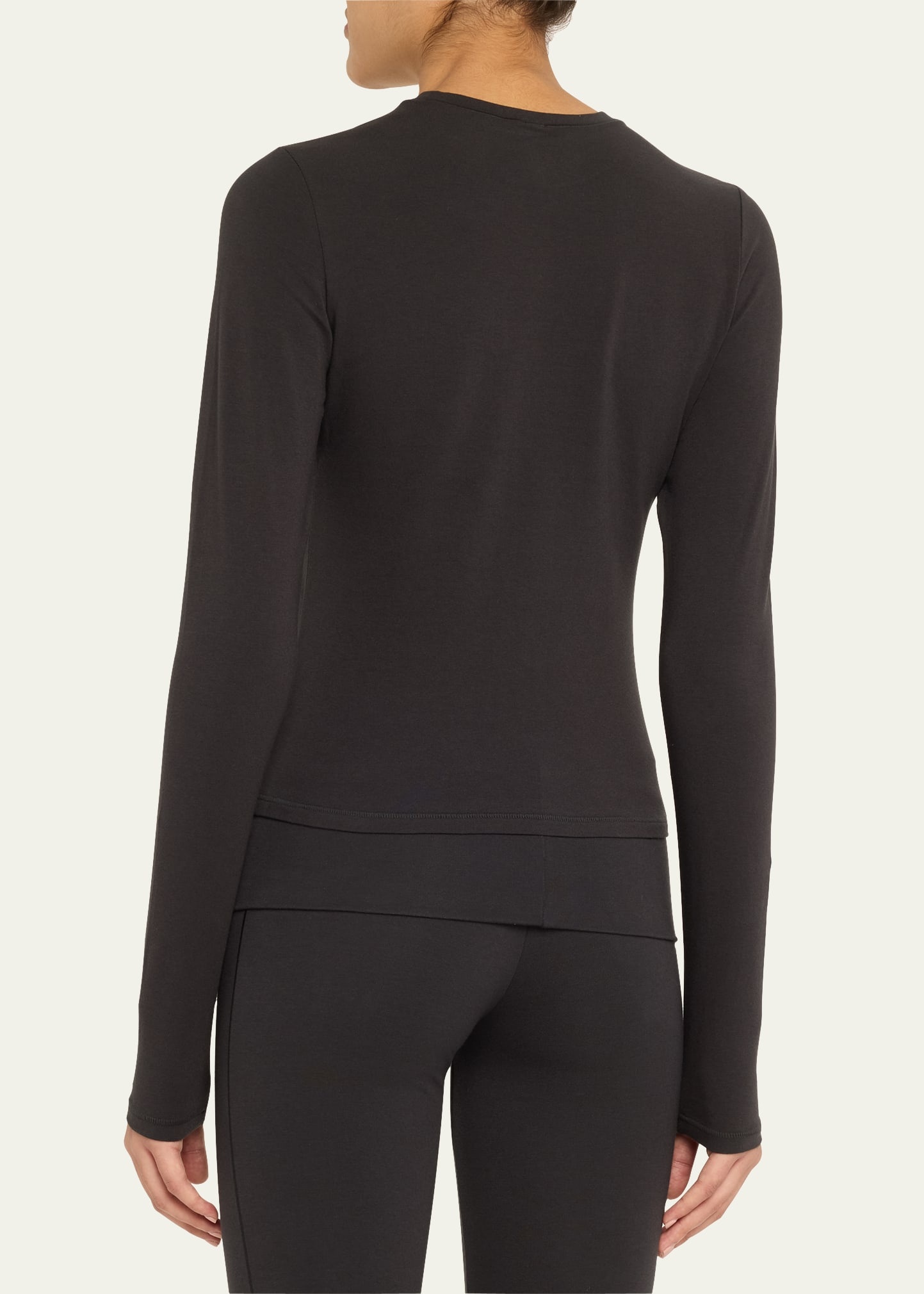 Cotton Jersey Long-Sleeve Crewneck T-Shirt - 3