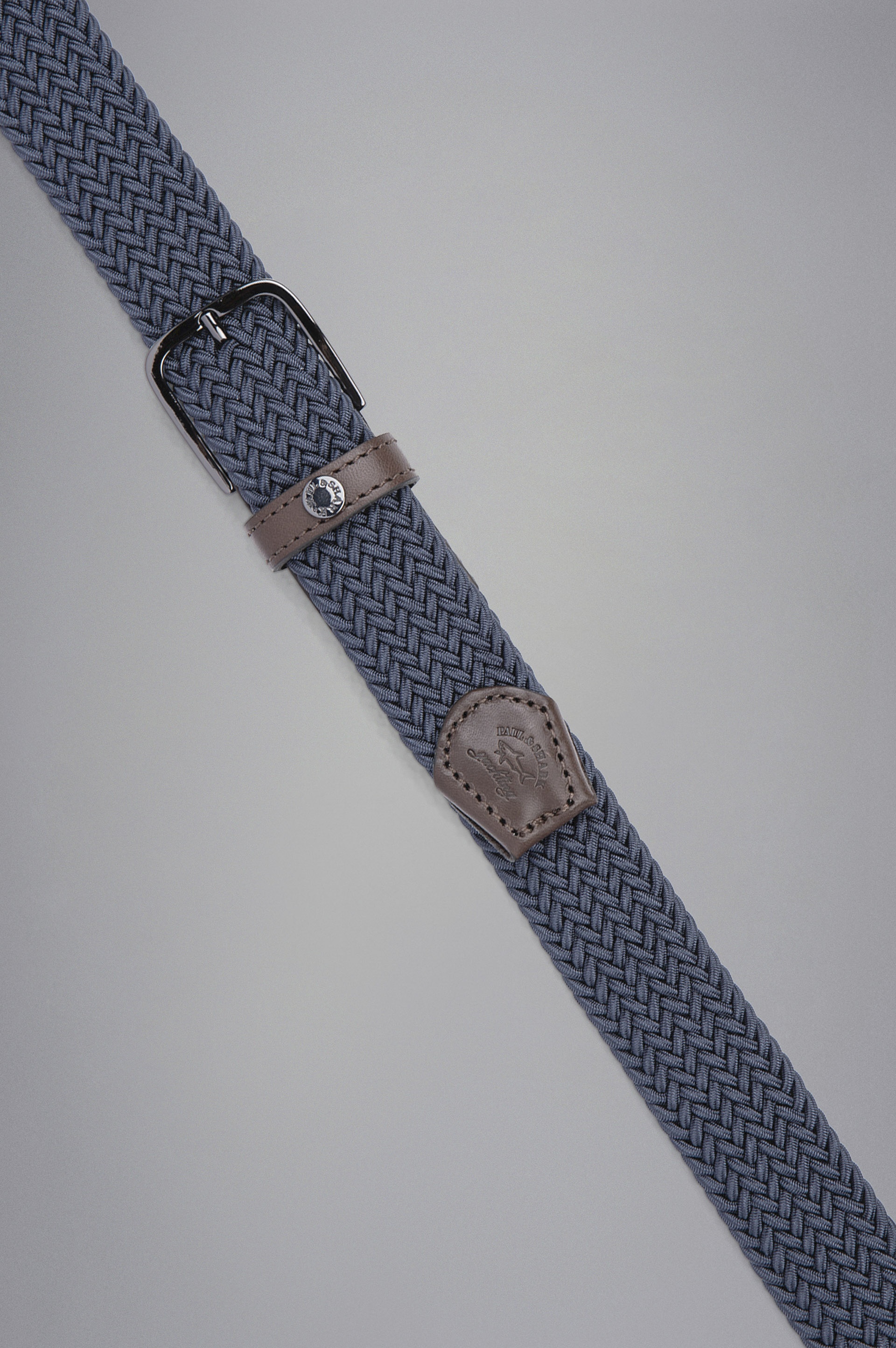 LEATHER TRIMMED WOVEN ELASTIC BELT - 2