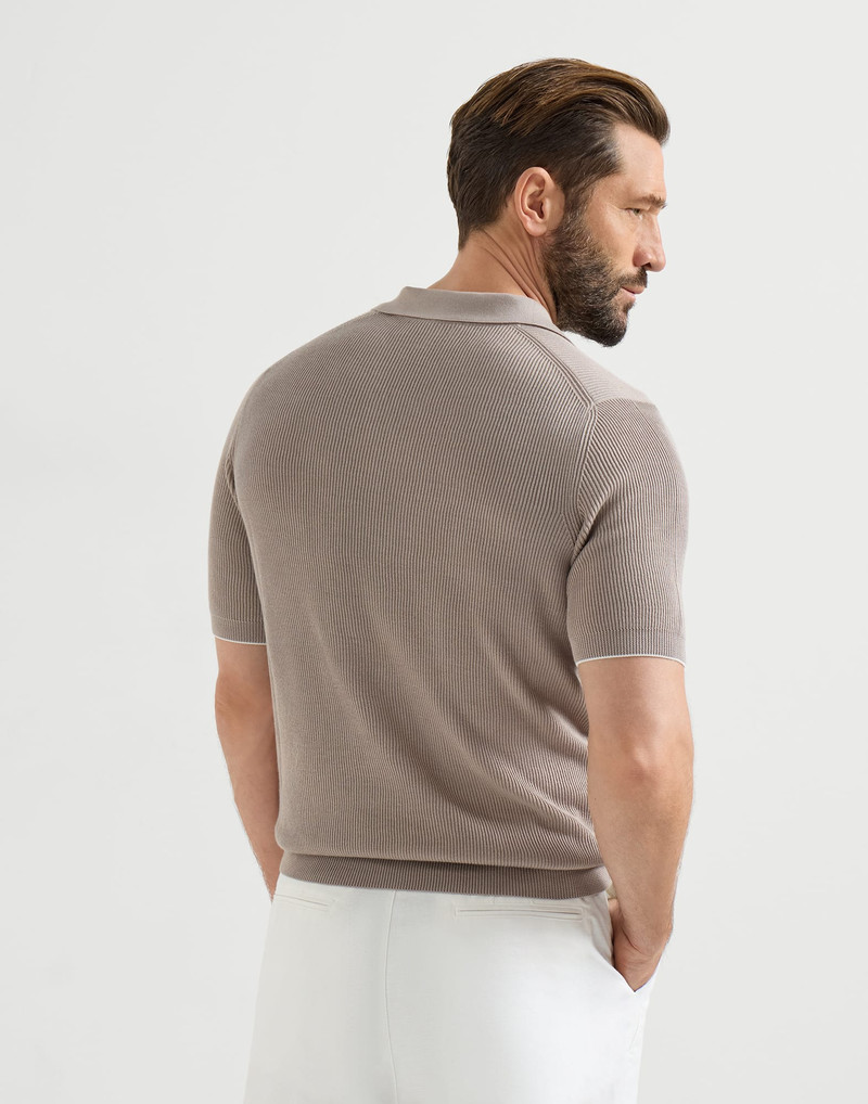 Cotton English rib knit polo 3