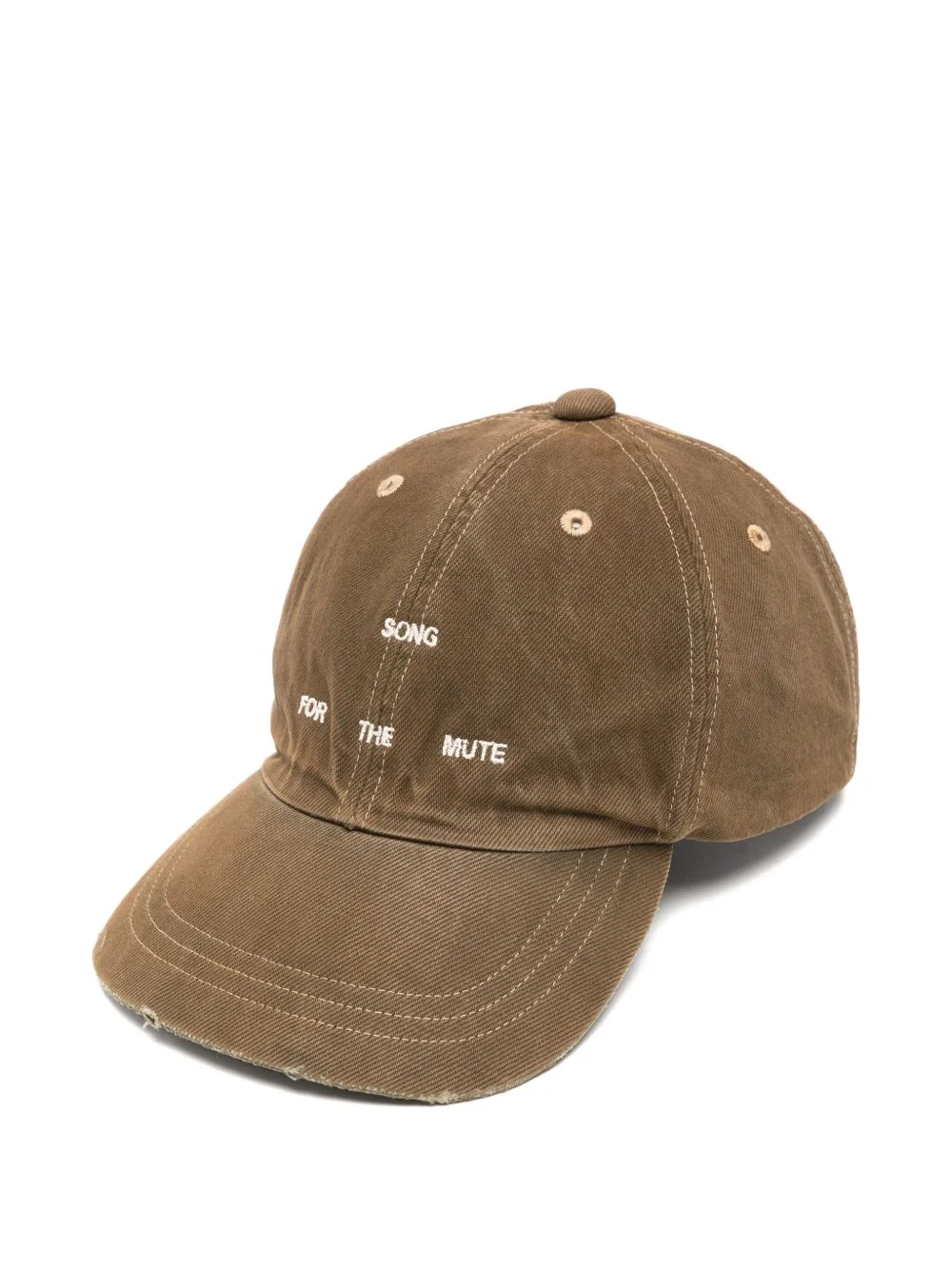 logo-embroidered distressed-effect cap - 1