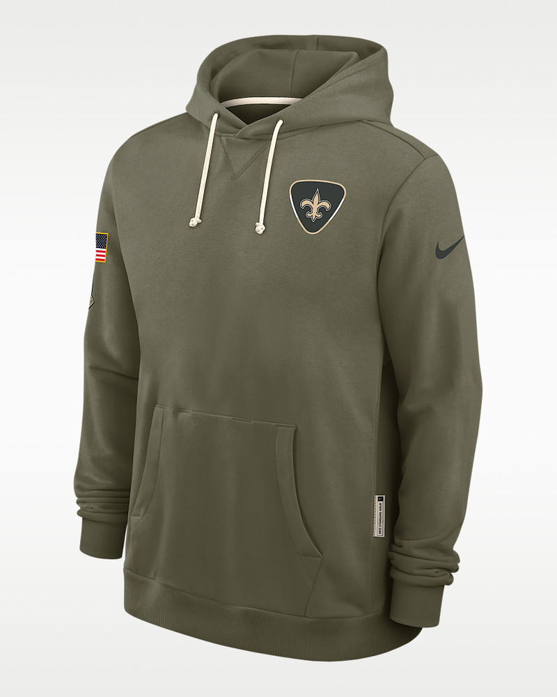 New Orleans Saints Salute to Service Sideline Dominant Force Men's Nike Dri-FIT NFL Pullover Hoodie 1