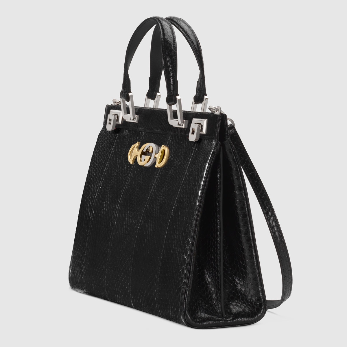 Gucci Zumi snakeskin medium top handle bag - 2