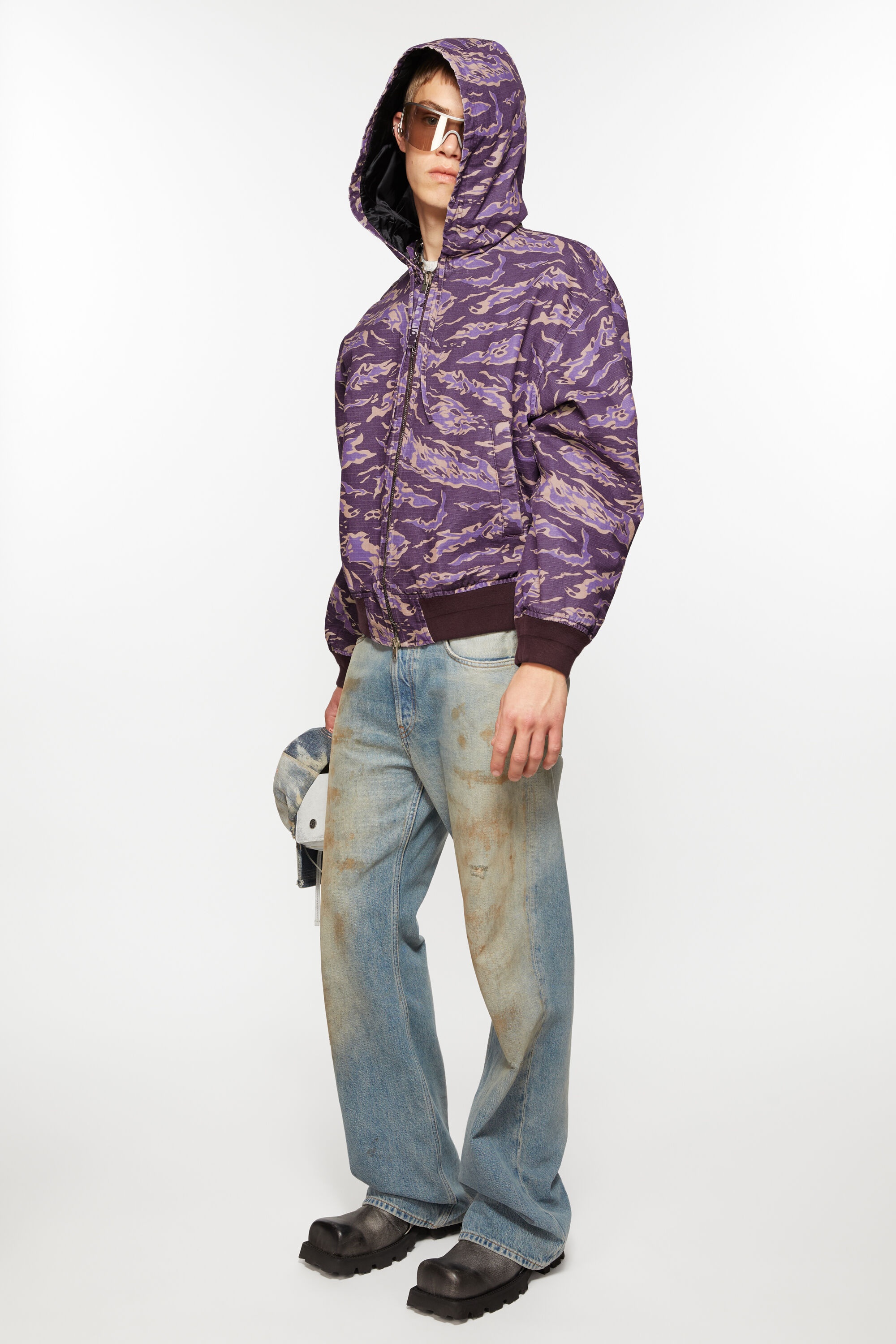 Hooded padded jacket - Purple multi - 5
