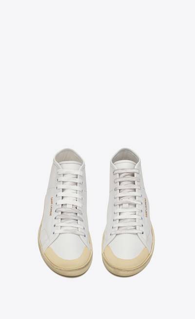 SAINT LAURENT court classic sl/39 mid-top sneakers in grained leather outlook