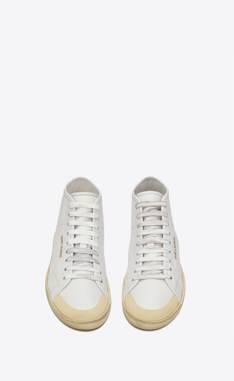 SAINT LAURENT court classic sl/39 mid-top sneakers in grained leather outlook