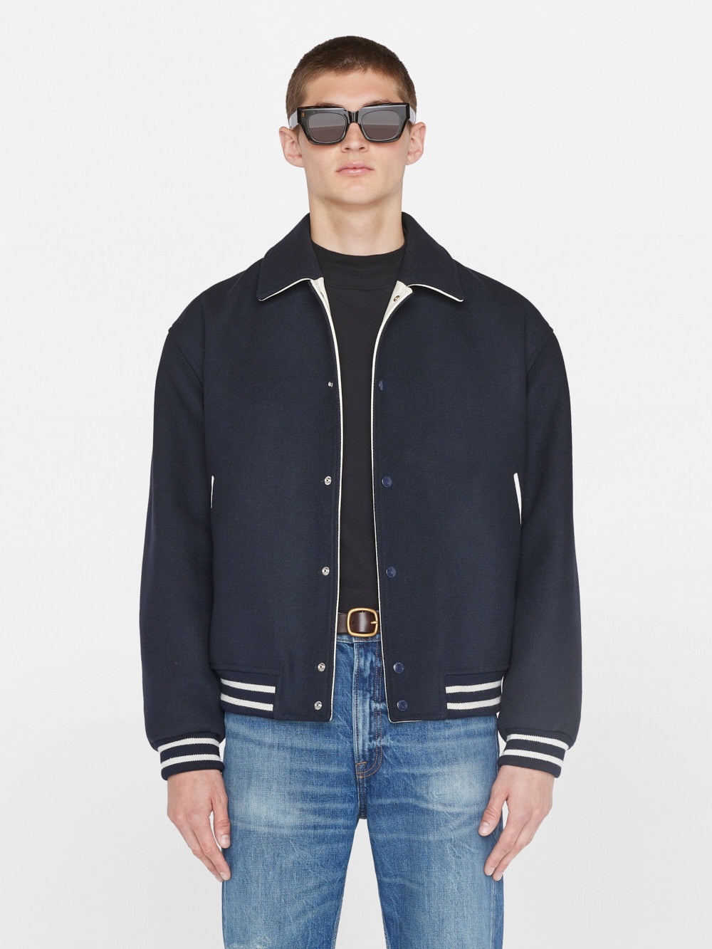 Fall Varsity Jacket in Midnight Blue - 3