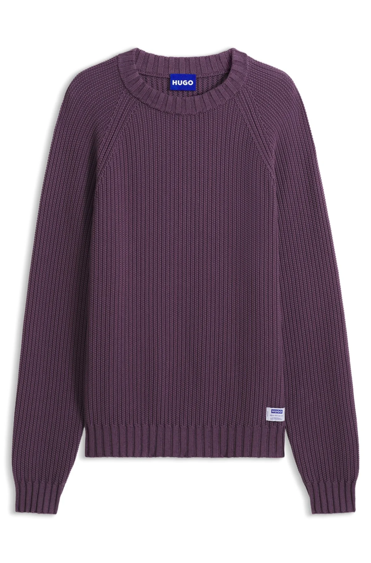 RELAXED-FIT COTTON SWEATER WITH RAGLAN SLEEVES - 1
