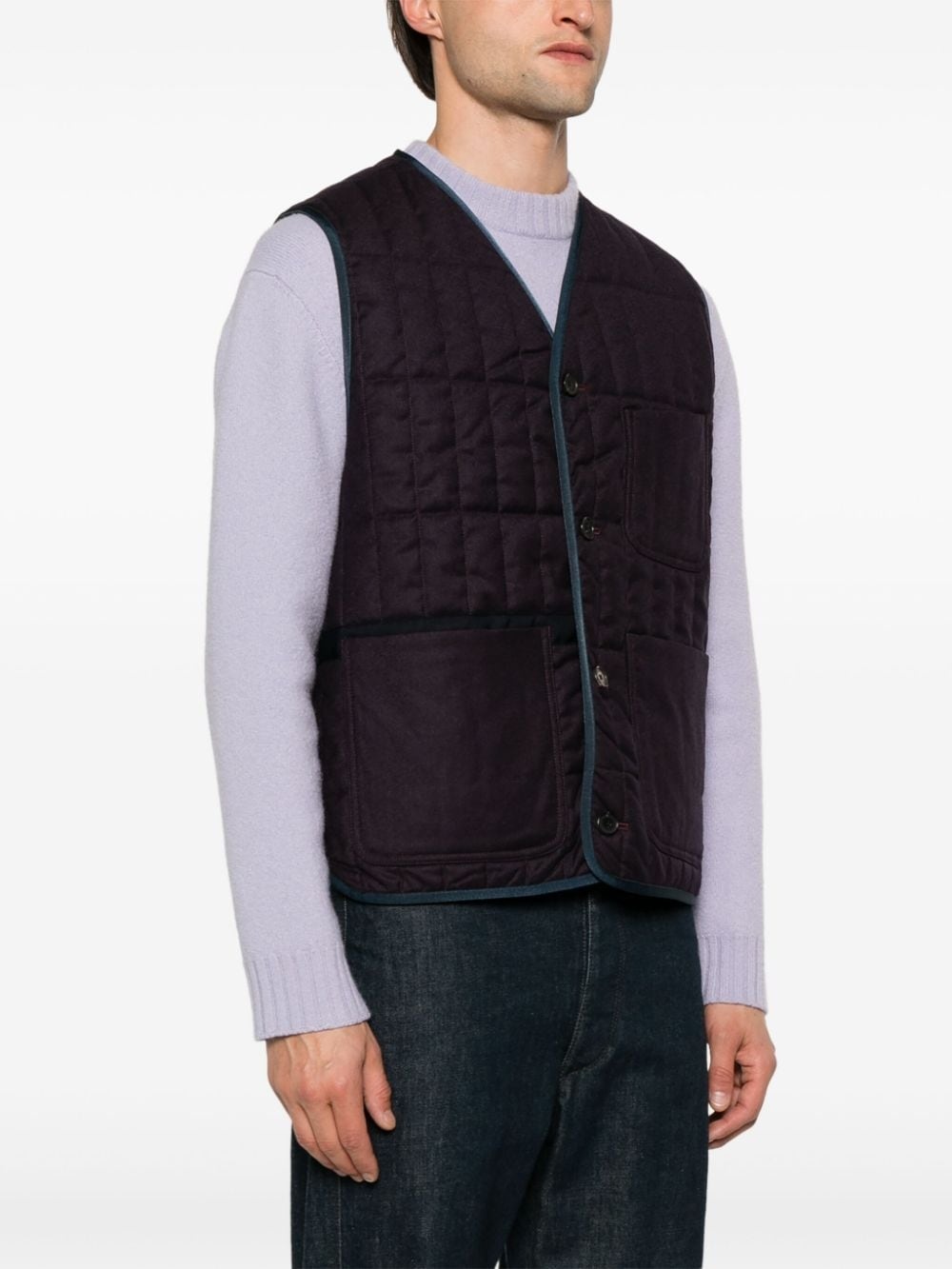 quilted flannel gilet - 3