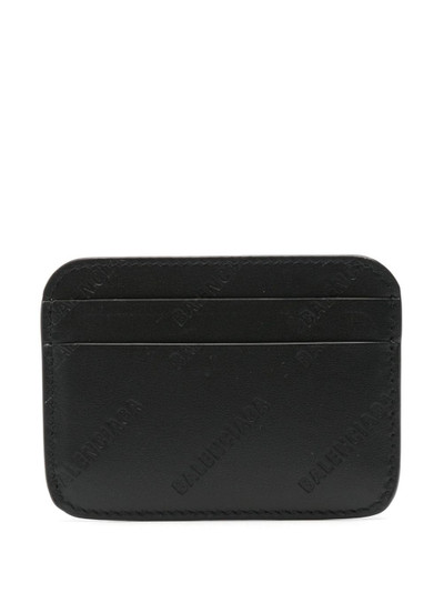 BALENCIAGA logo-debossed leather cardholder outlook