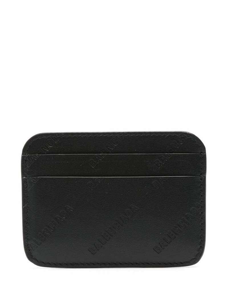 BALENCIAGA logo-debossed leather cardholder outlook