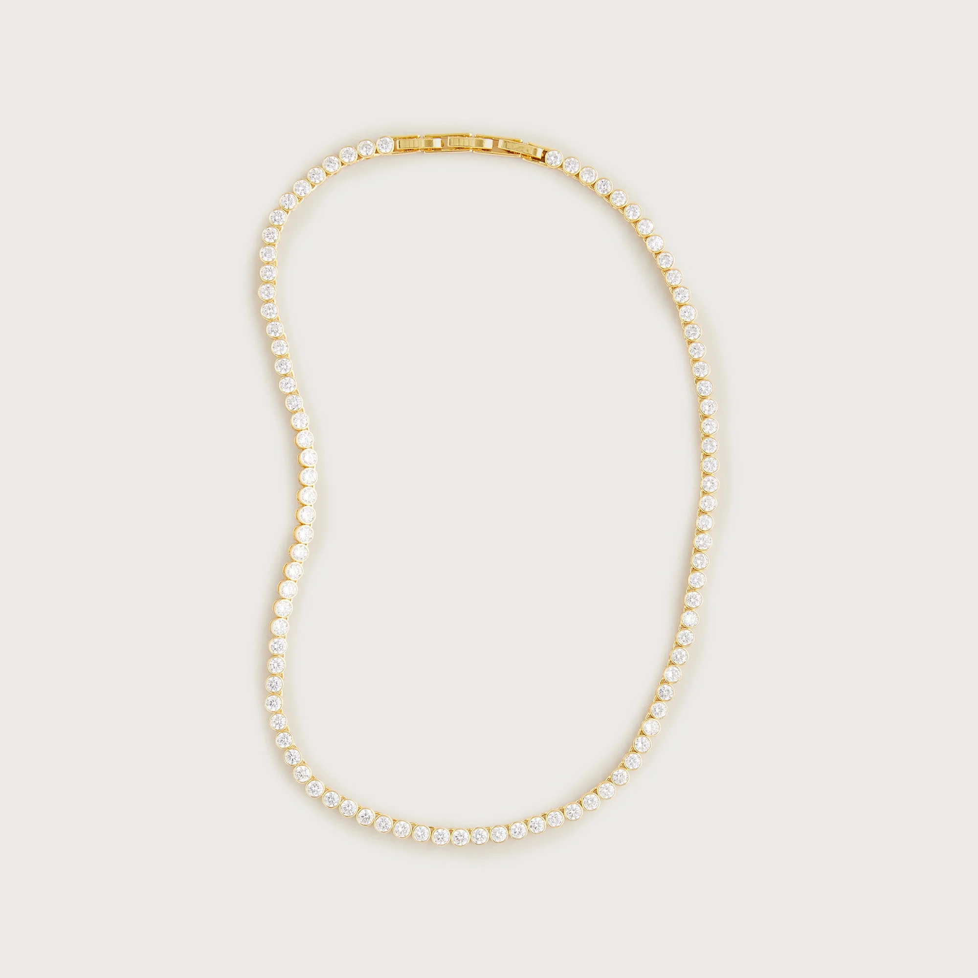 Round cubic zirconia bezel-set tennis necklace - 1