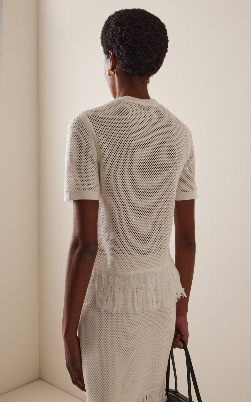 Wool Mesh Knit Sweater white 4
