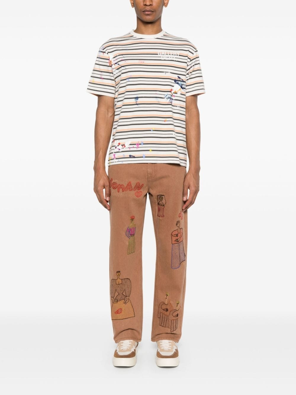 painterly-detailed T-shirt - 2