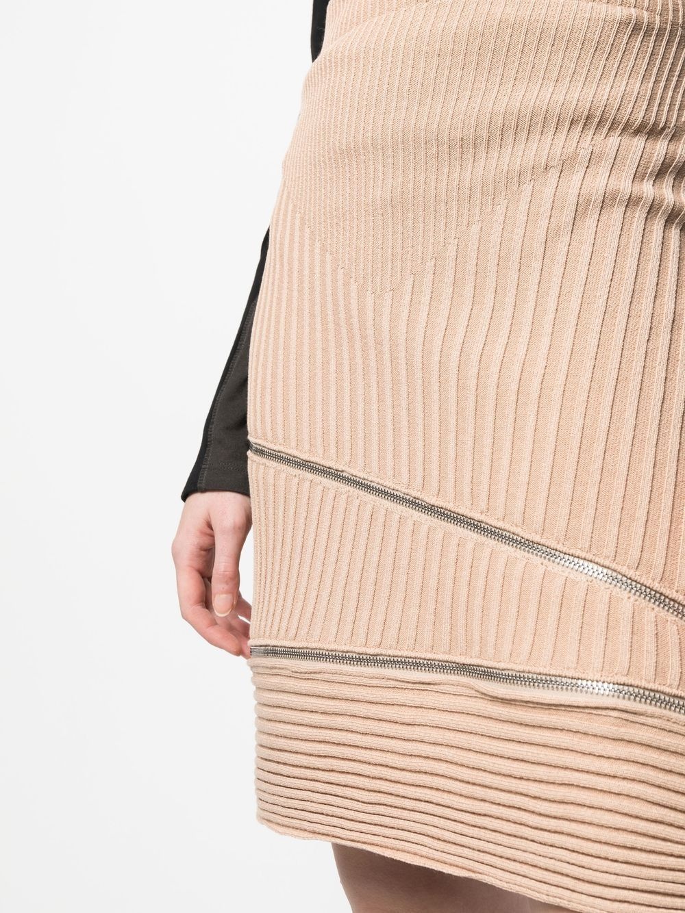 ribbed zip-detail skirt - 5