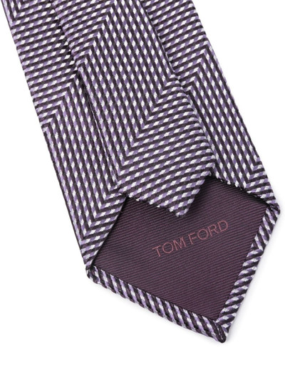 TOM FORD geometric-pattern print silk tie outlook