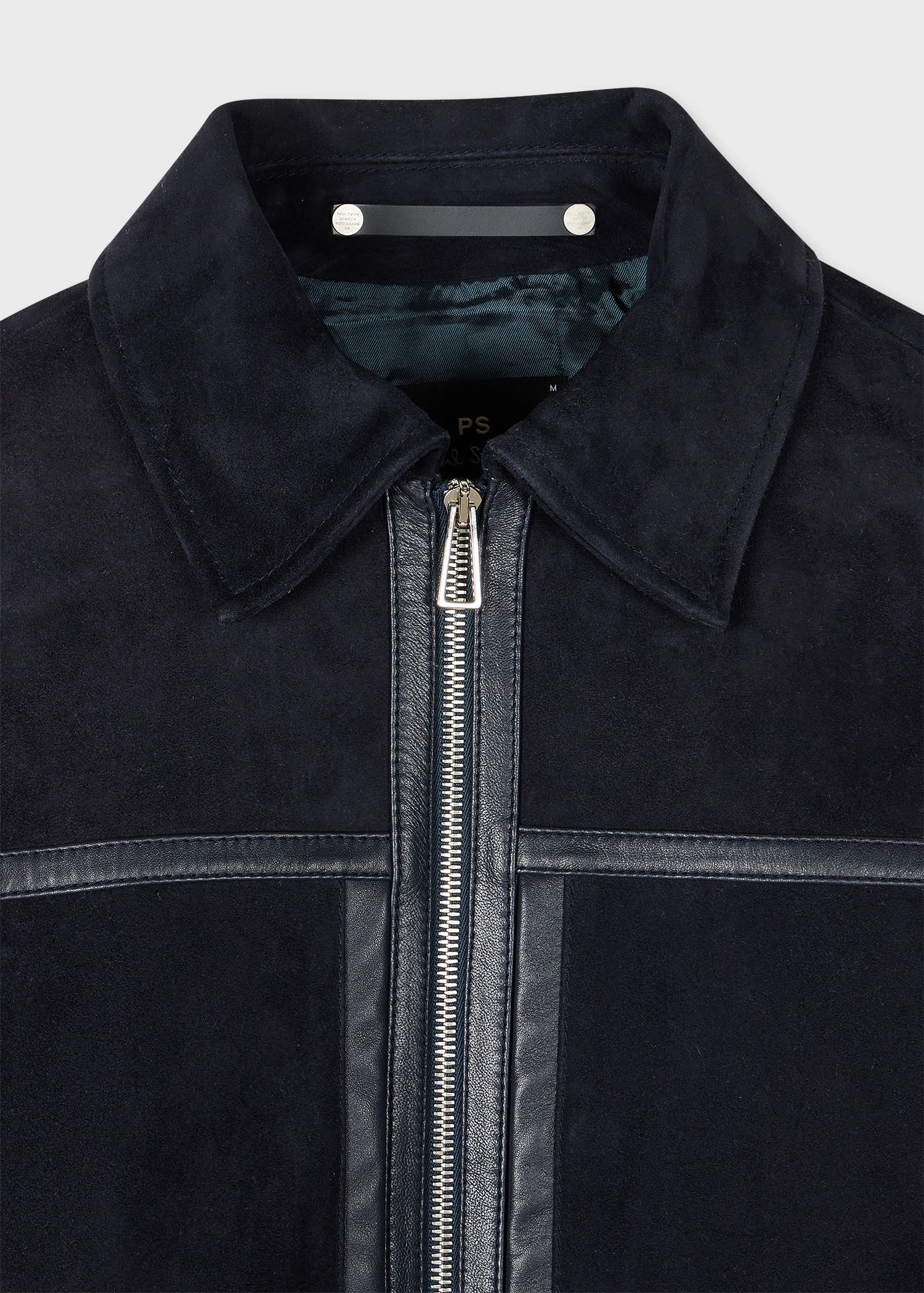 Navy Suede Zip Jacket - 3