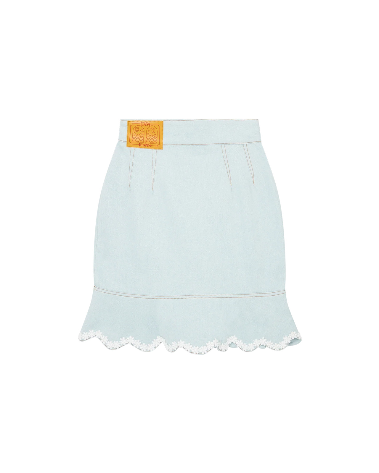 Scalloped Hem Denim Mini Skirt - 2
