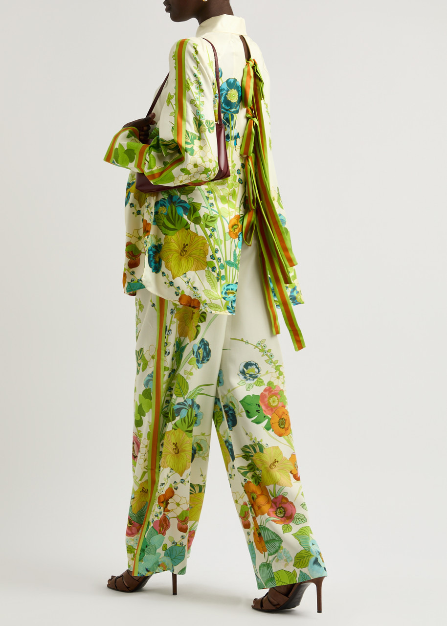 Constance floral-print silk-satin shirt - 4