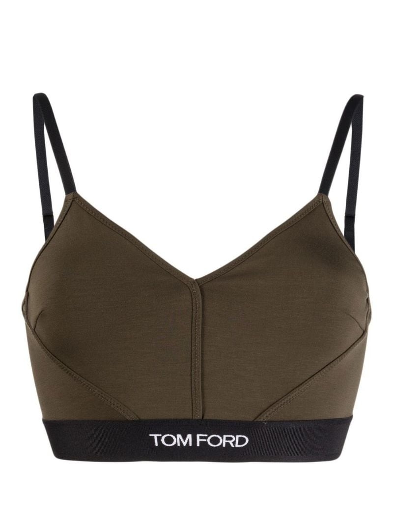 logo-trim stretch bralette - 1