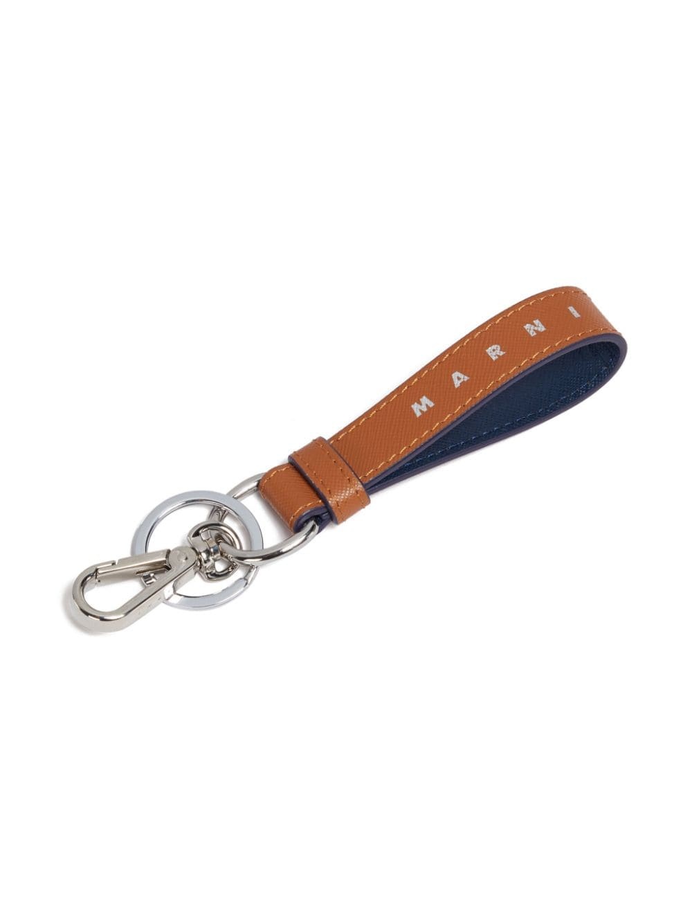 logo-print leather keyring - 3