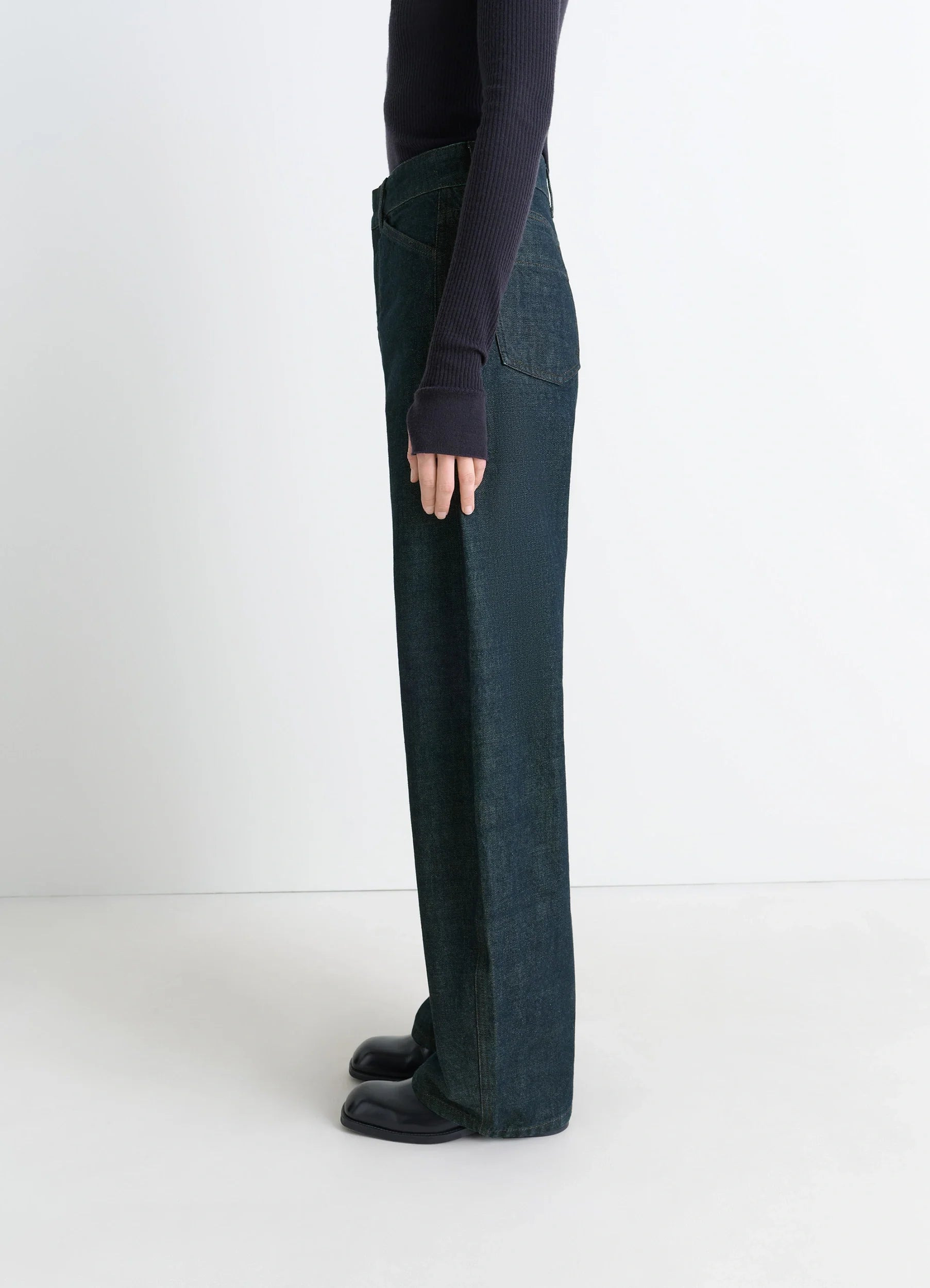 HIGH WAISTED CURVED PANTS - 5