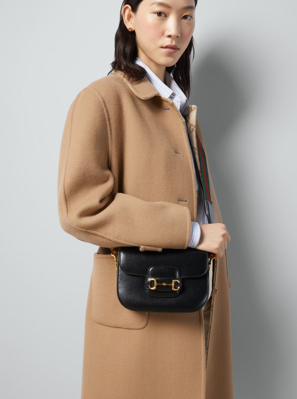 Gucci Women Gucci Woman's Horsebit 1955  Black Leather Crossbody Bag - 5