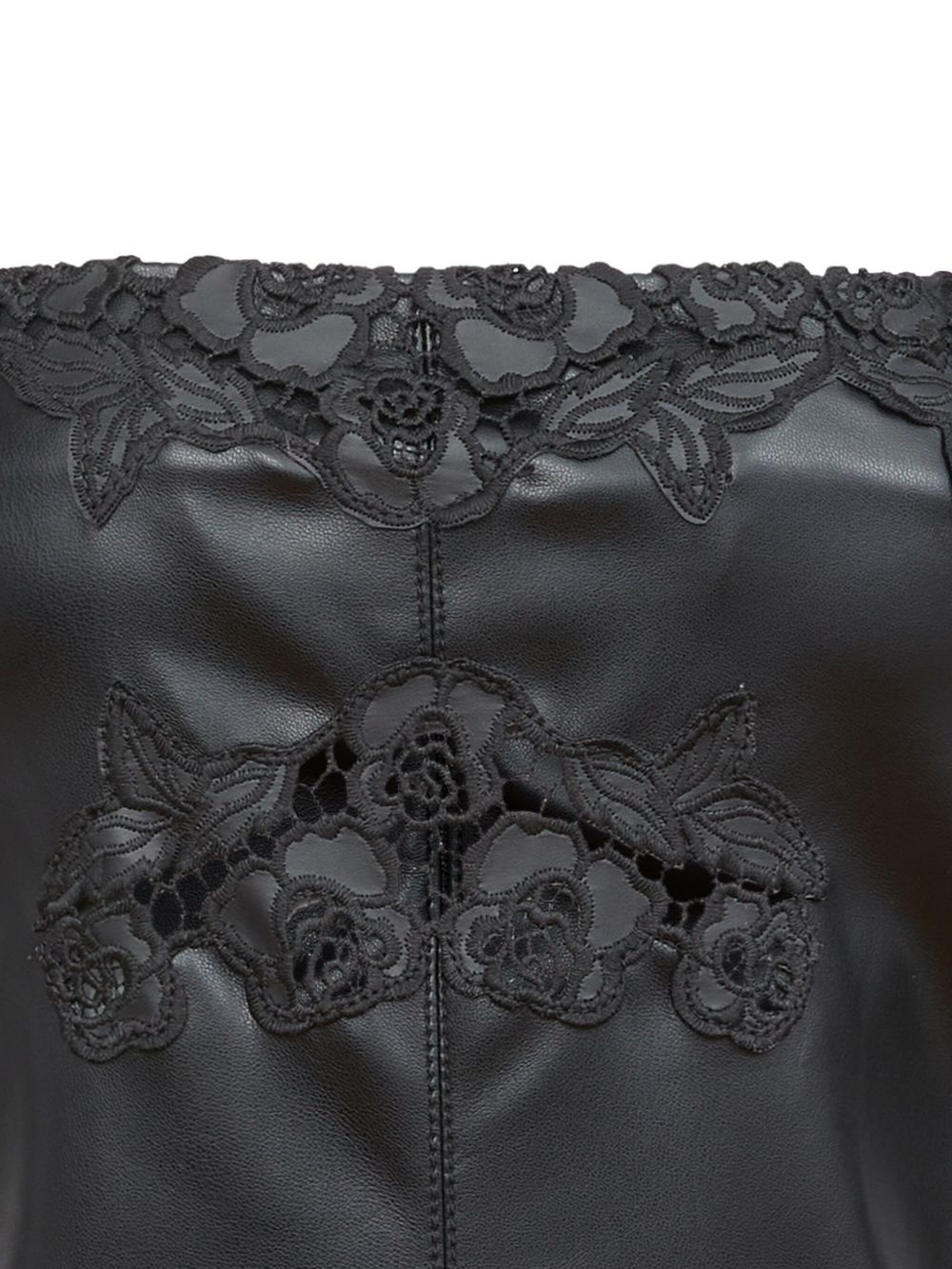 vegan-leather guipure mini dress - 2