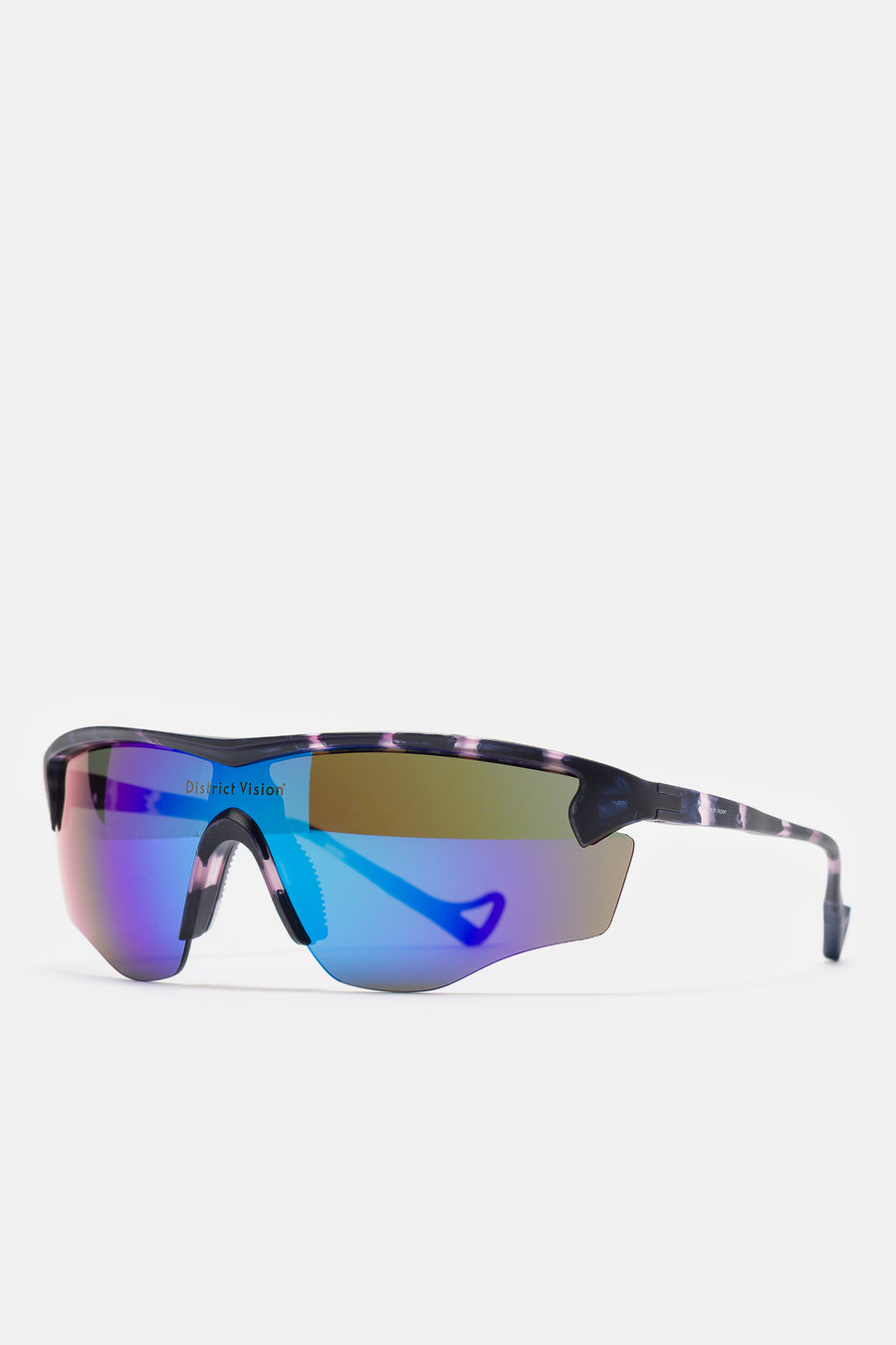 Junya Racer Sunglasses in Navy Pink Mosaic/D+ Blue Mirror - 2