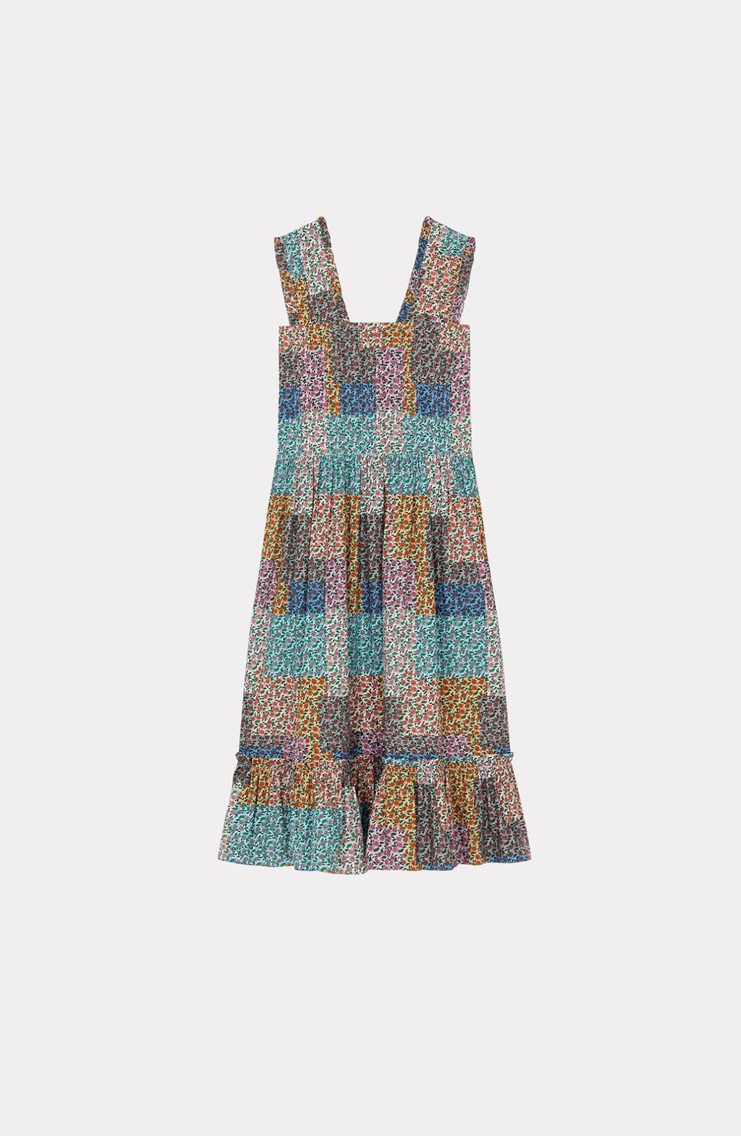 'Patchwork' pleated midi dress - 6