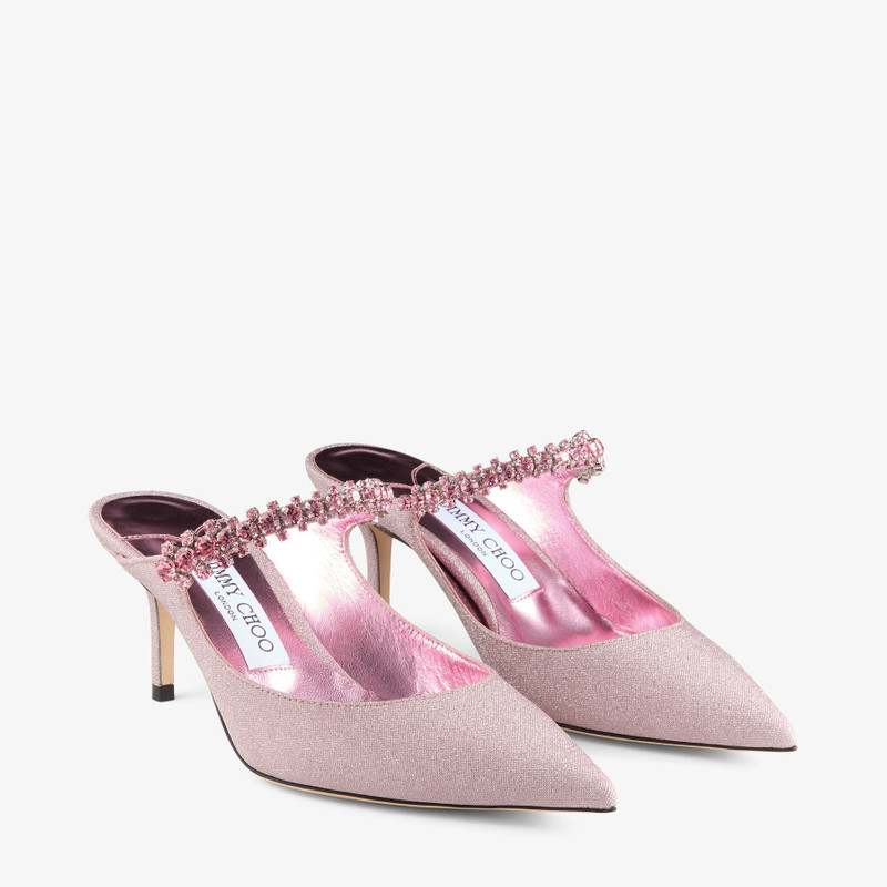 Bing 65 Rose Glitter Fabric Mules 2