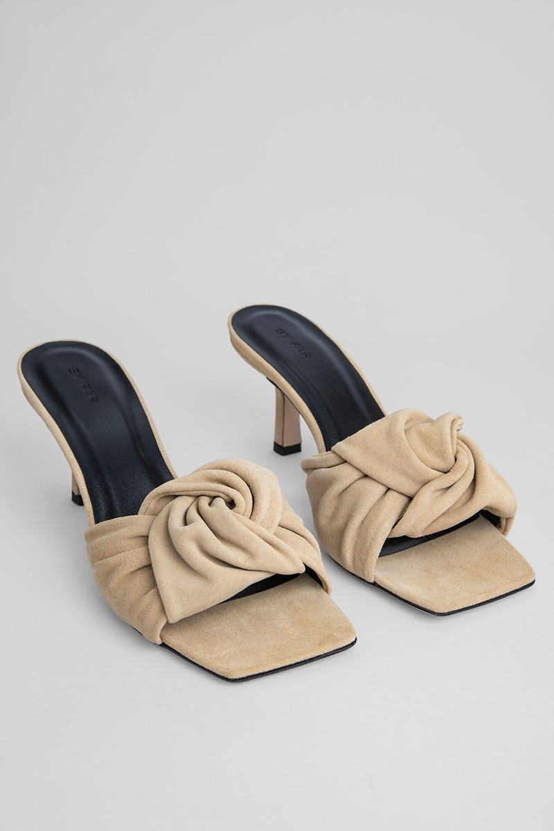 BY FAR Lana Cappuccino Suede Leather outlook