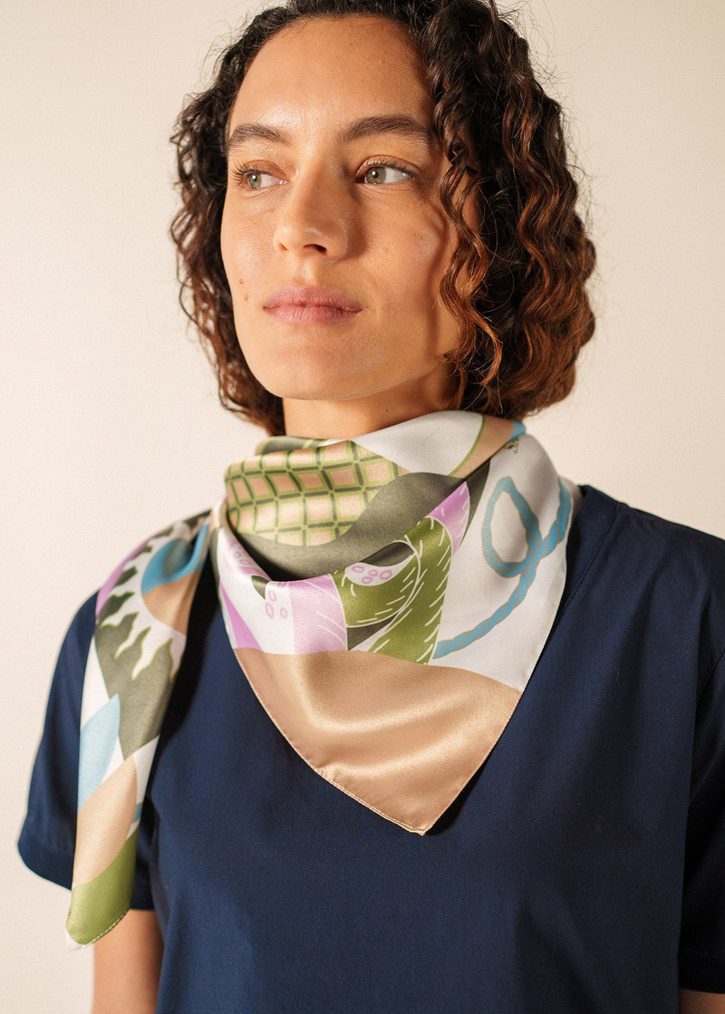 Seabed print square scarf 3