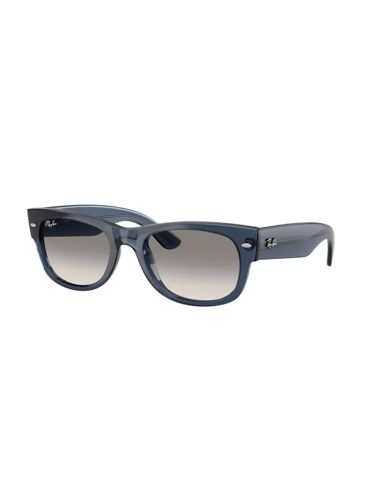 Mega Wayfarer II Clear Gradient Grey Sunglasses â Polished Transparent Dark Blue - 1