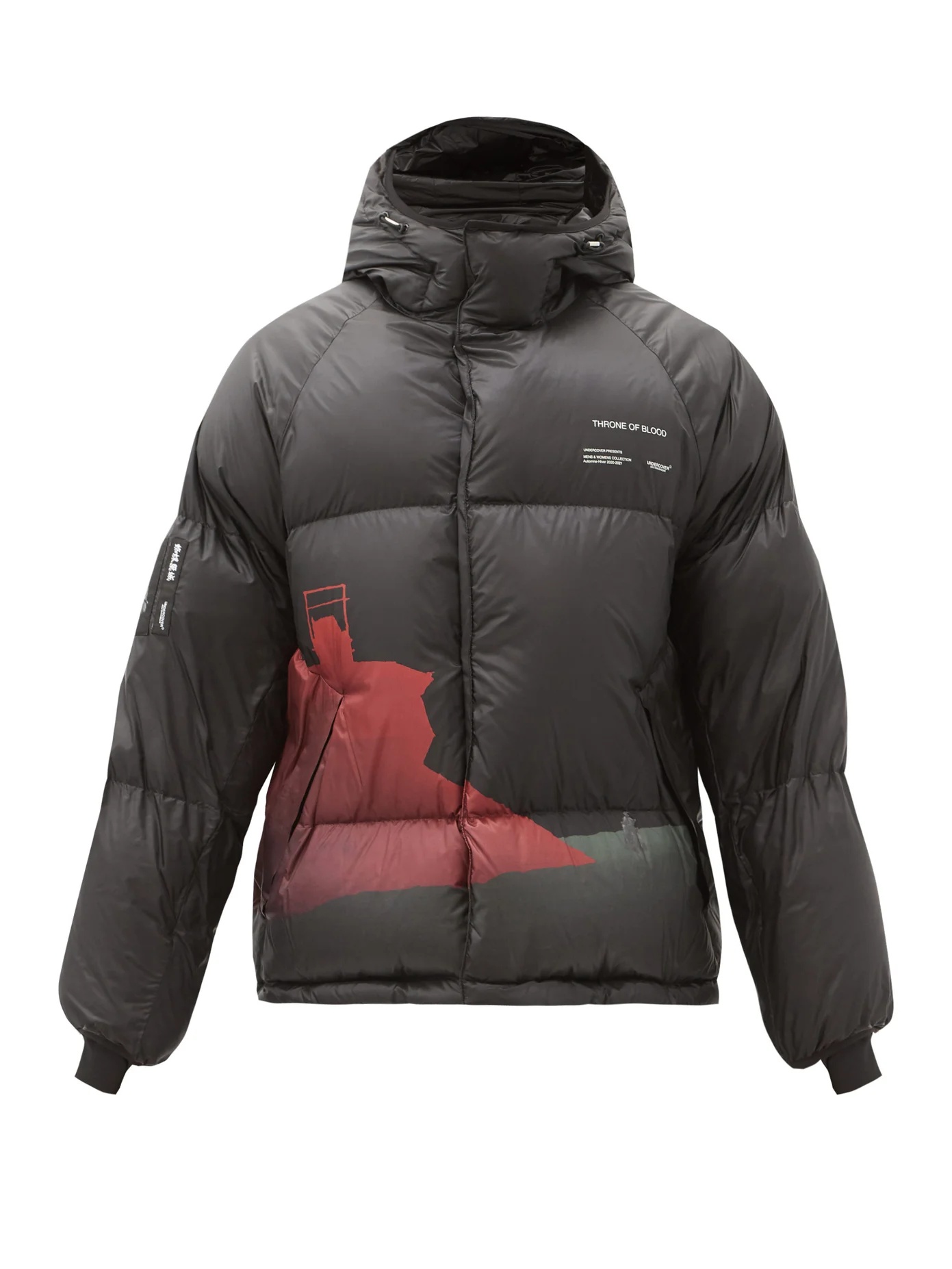 Printed hooded quilted down jacket - 1