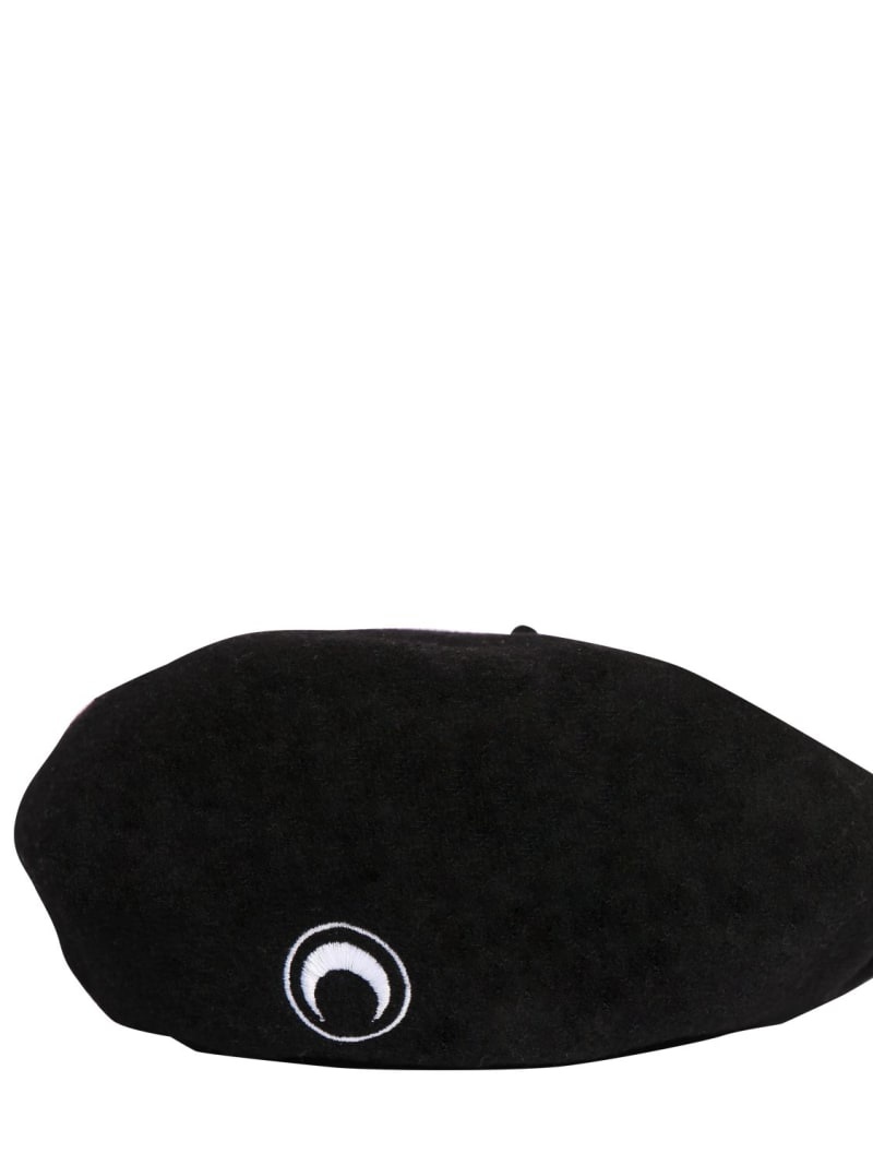 Moon embroidery wool beret - 3