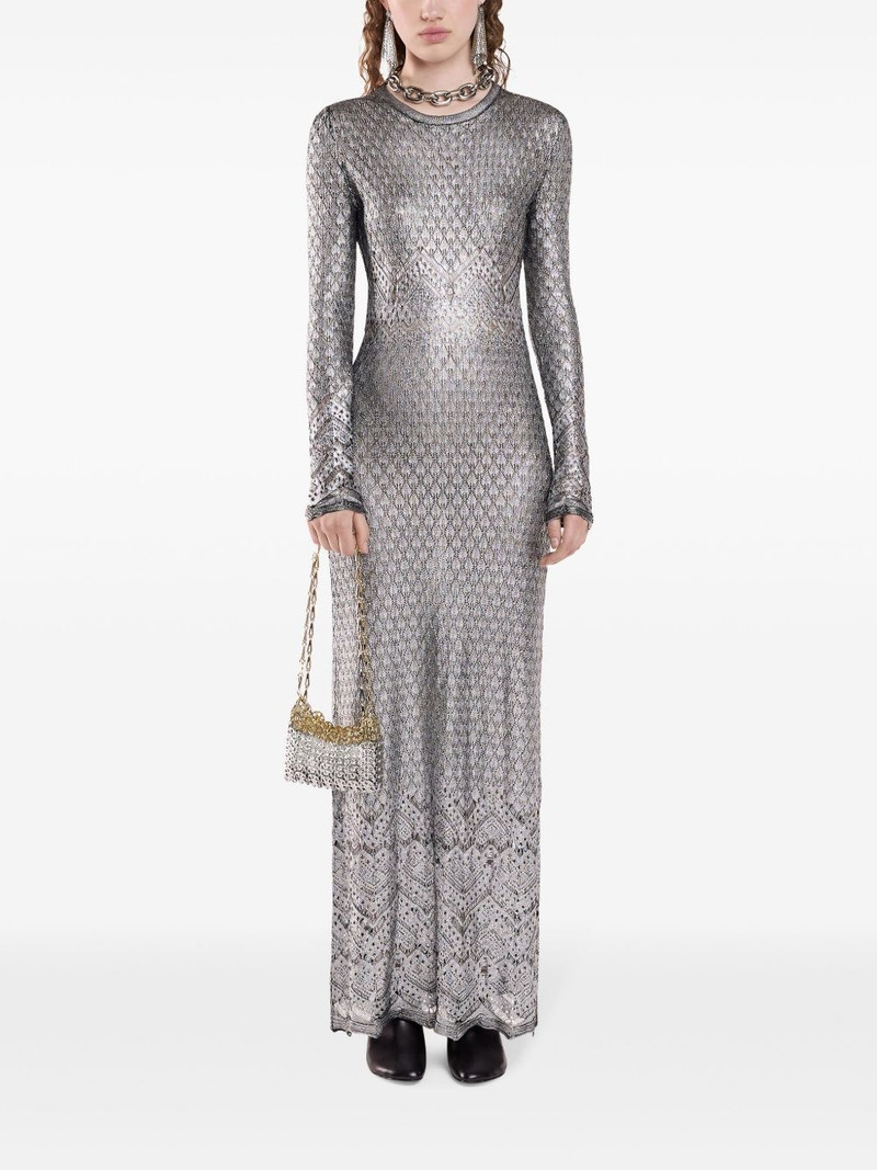 rabanne metallic knitted maxi dress outlook