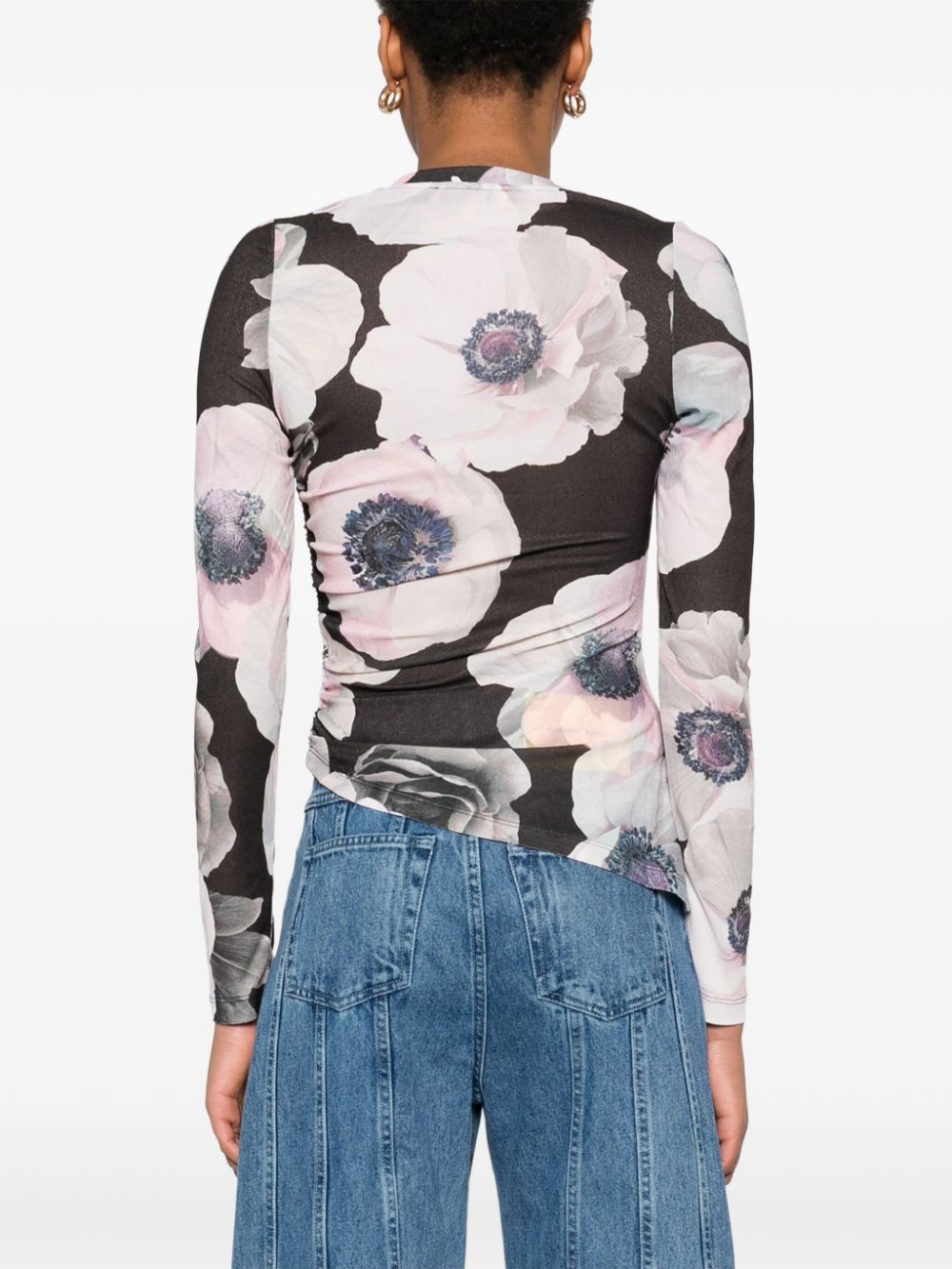 asymmetric long-sleeves top - 4