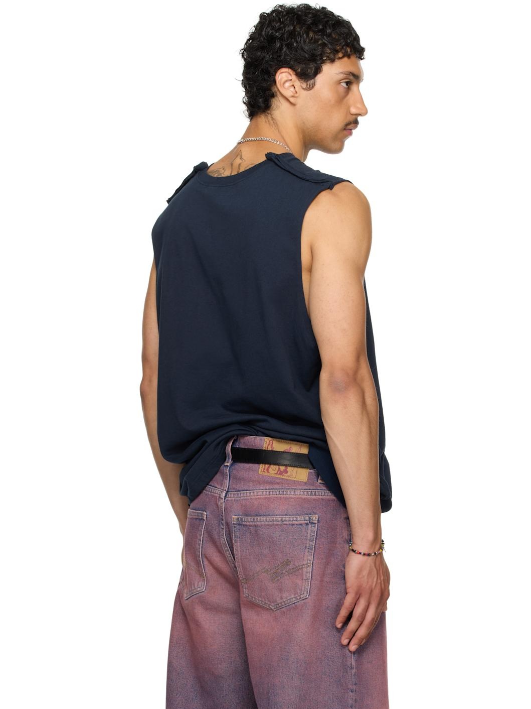 SSENSE Exclusive Navy Double T-shirt - 3