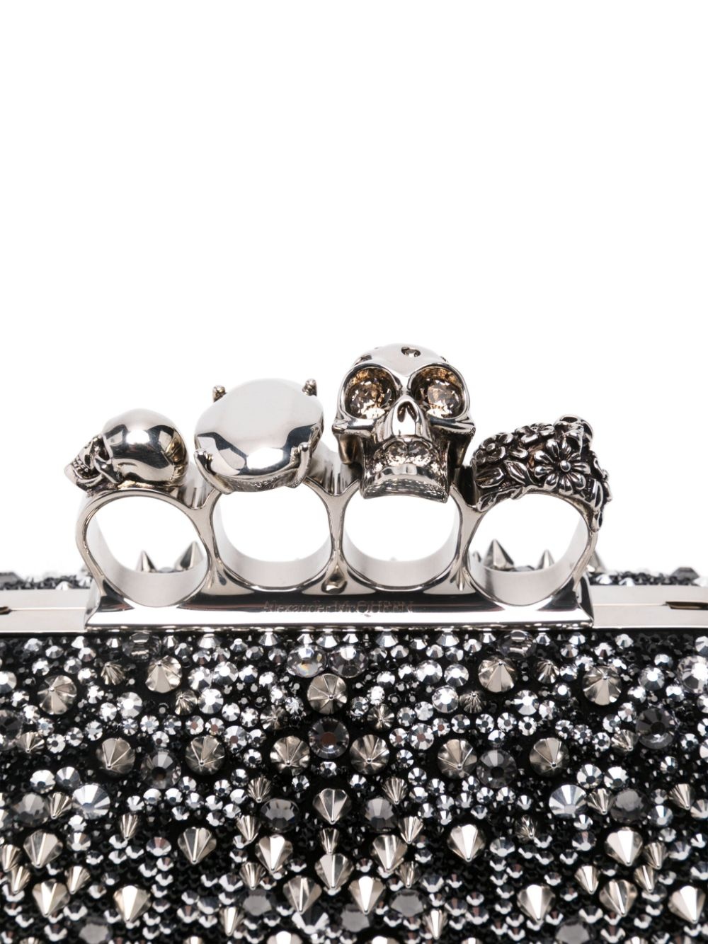 four-ring skull studded clutch - 4