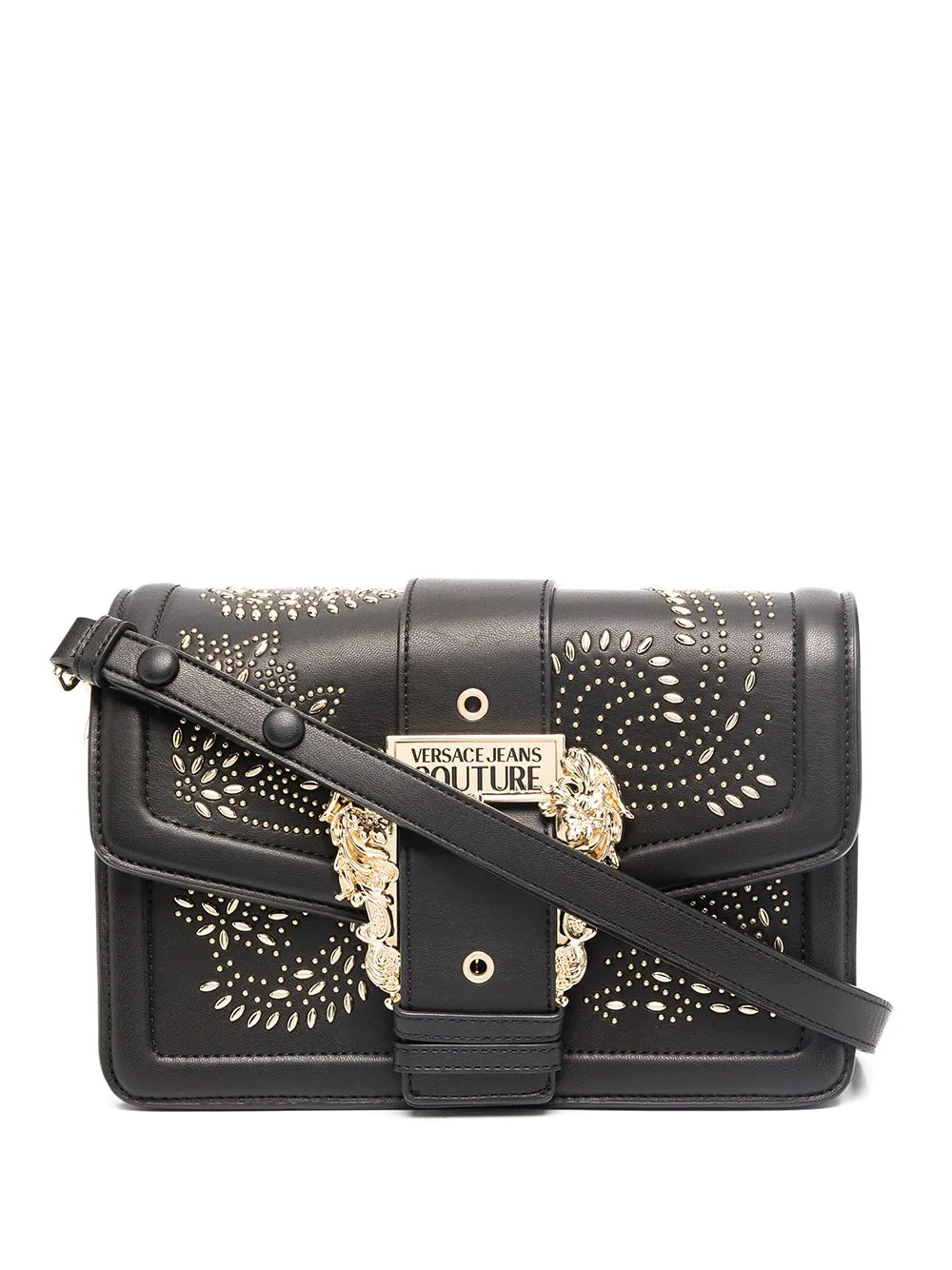 buckled studded shoulder bag - 1