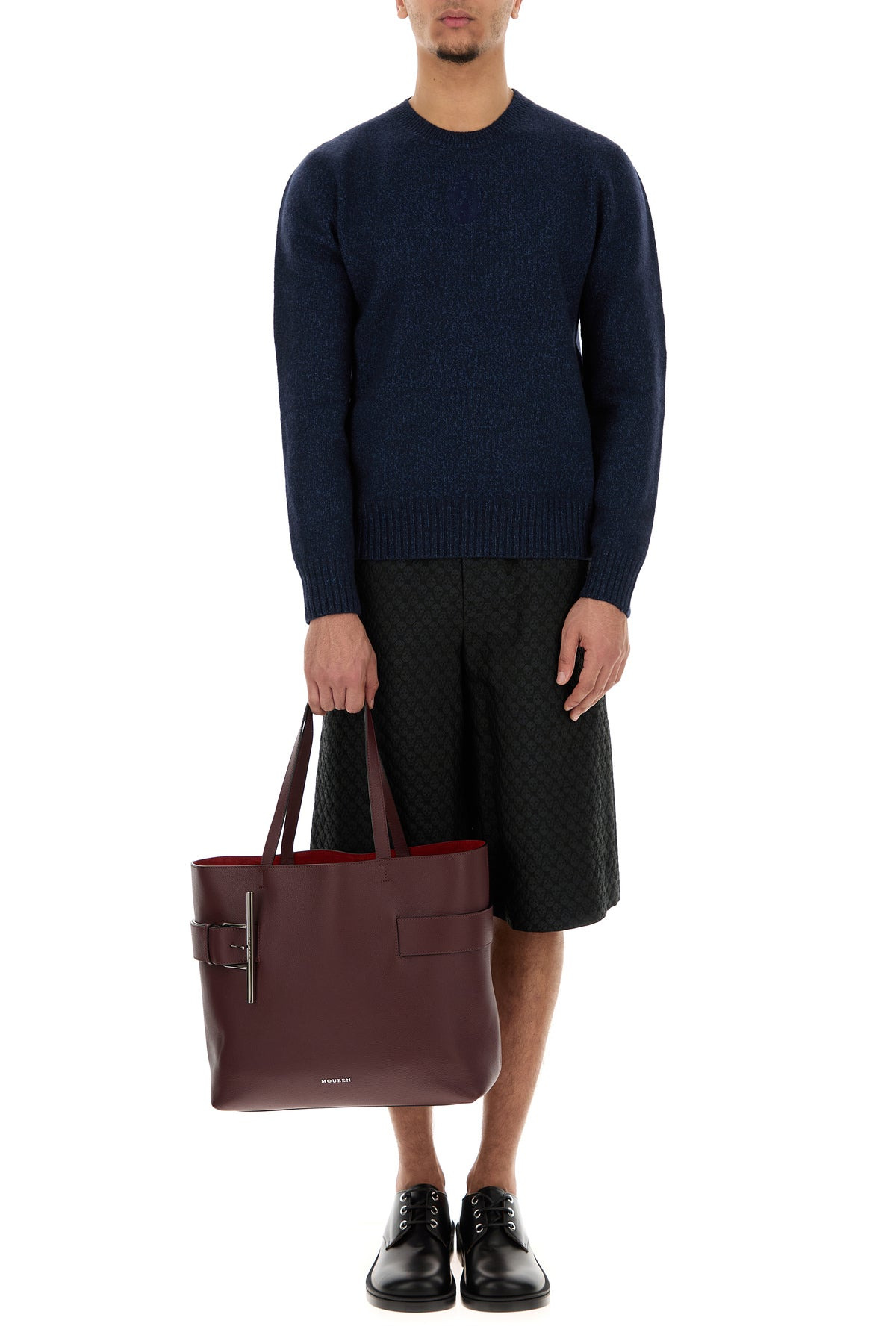 Black viscose blend bermuda shorts - 6