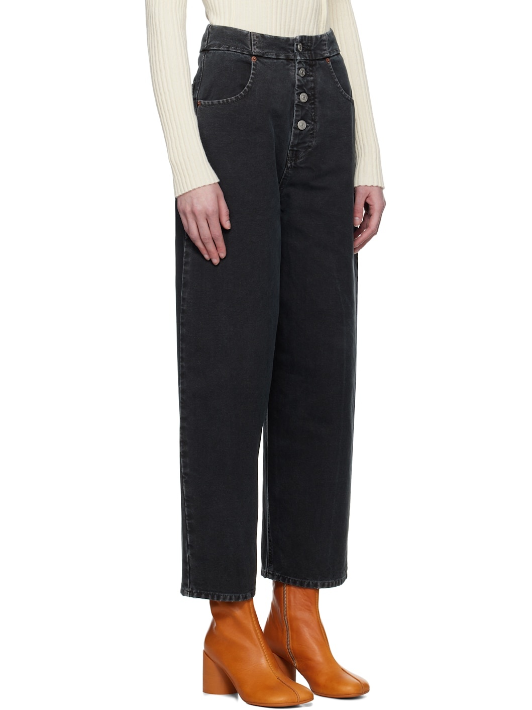 Black Canvas 5 Pockets Jeans - 2