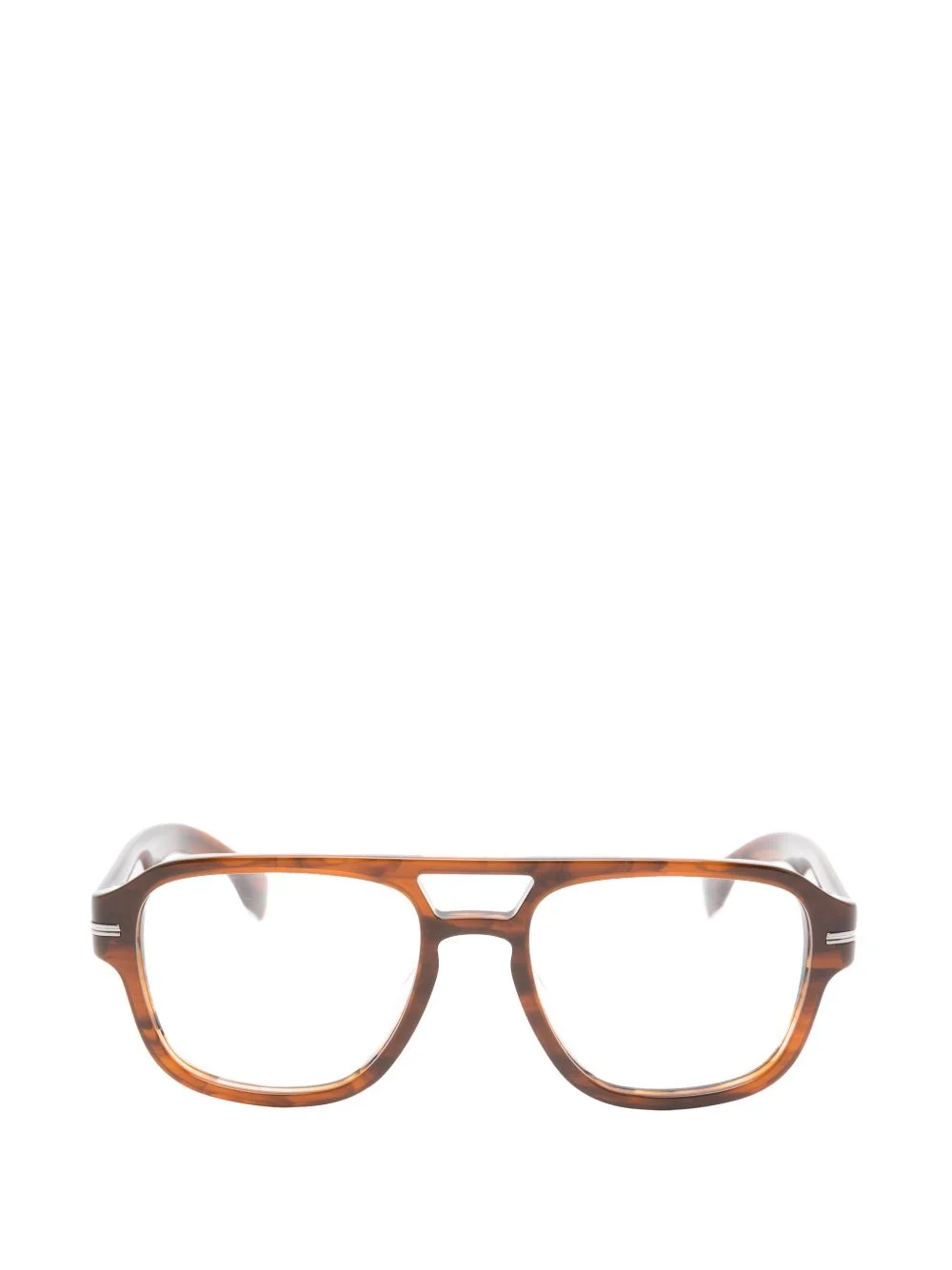 tortoiseshell-effect double-bridge glasses - 1