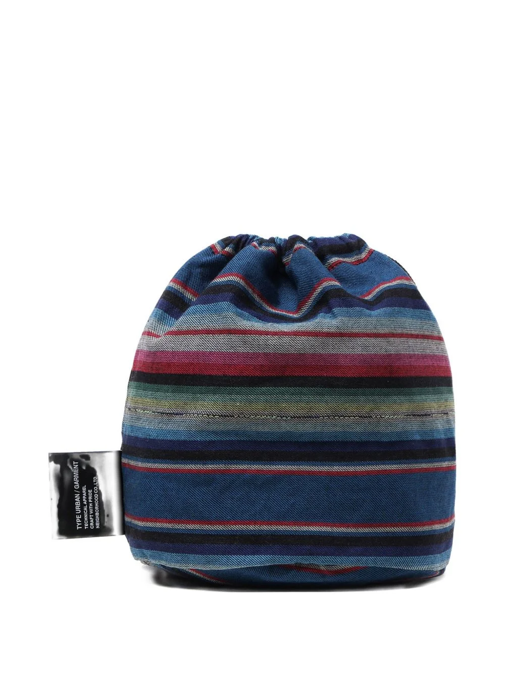 striped drawstring messenger bag - 1