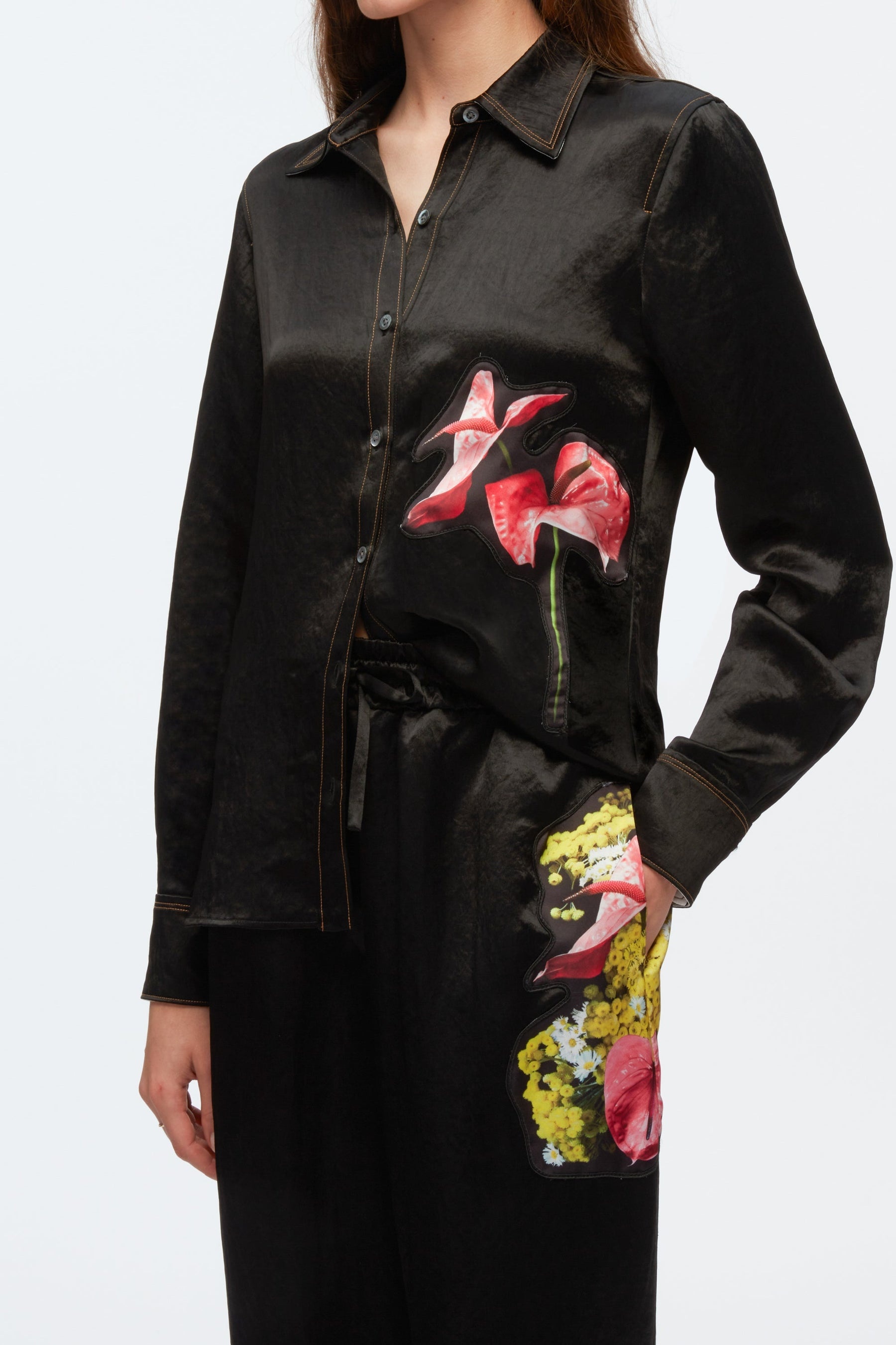 Floral Bouquet Appliqué Shirt - 5